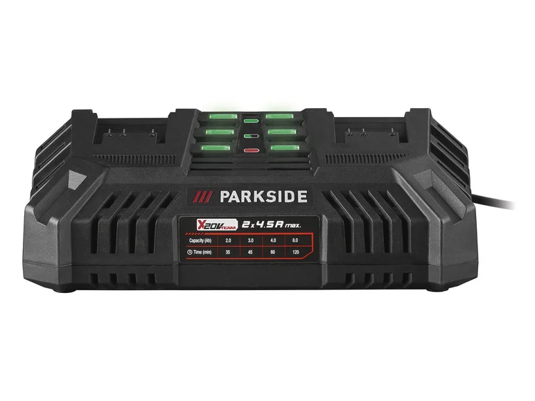 PARKSIDE Chargeur de batterie double PDSLG 20 B1. 2 x 4.5 A. 20 V