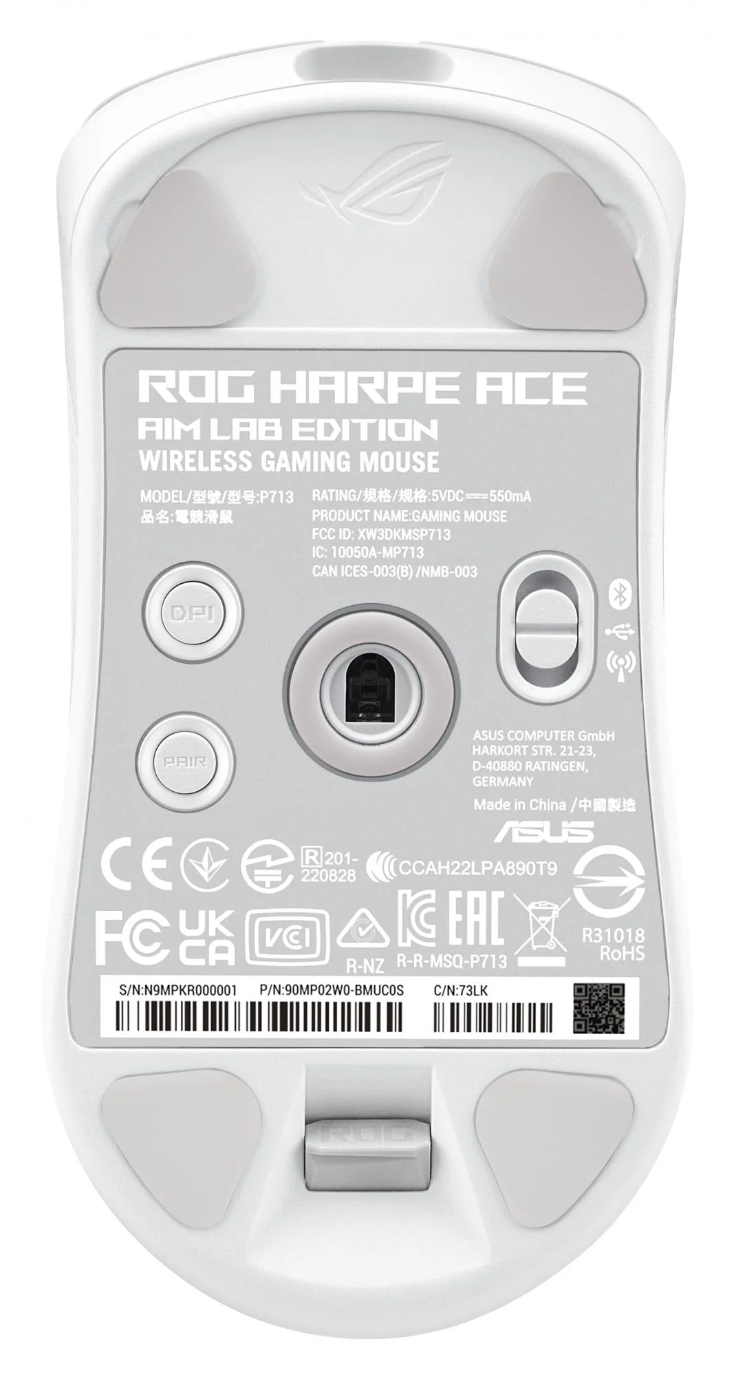 ASUS ROG Harpe Ace Aim Lab Edition Trådløs Gaming Mus White Edition