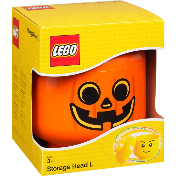 Room Copenhagen LEGO Storage Head Pumpkin. large. storage box (orange / black)