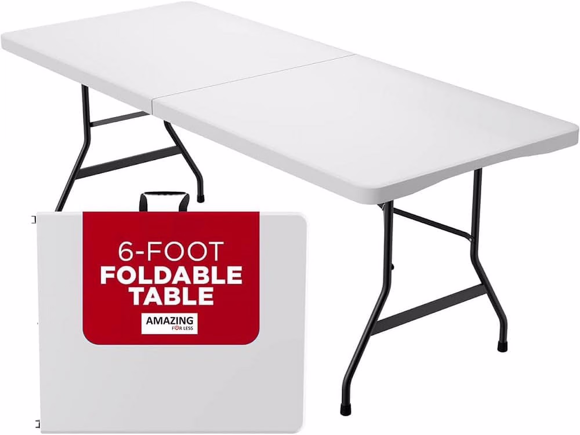 Amazing for less 8ft Folding Table White Plastic Portable Long Foldable Tables Indoor Outdoor Party Picnic Camping Fold Table 8 Foot (4ft, 6ft, 8ft)