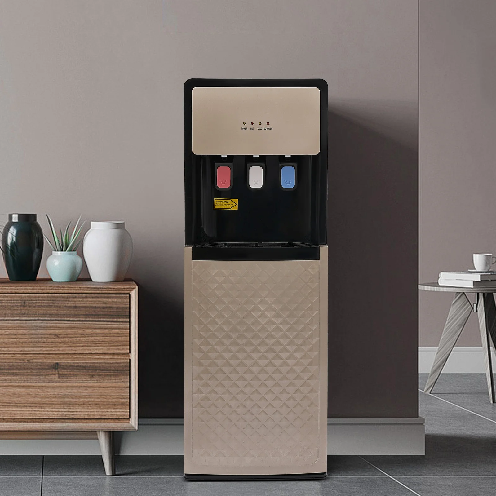 Champaign Gold 5 Gallon Water Dispenser, Bottom Loading Bottom Loading Hot Cold Water Cooler with 3 Temperature Settings, Ideal for Office, Home, Living Room