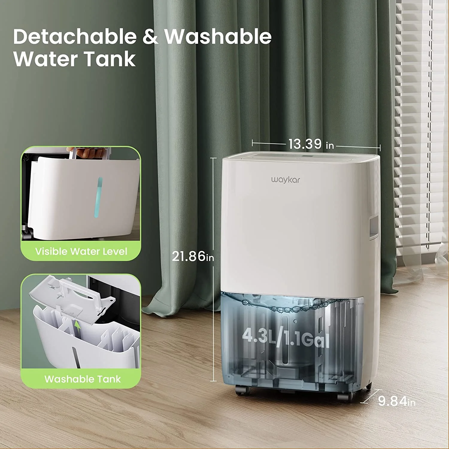 Waykar 120 pt 6000 sq ft Dehumidifiers in White -Smart Technology Capable