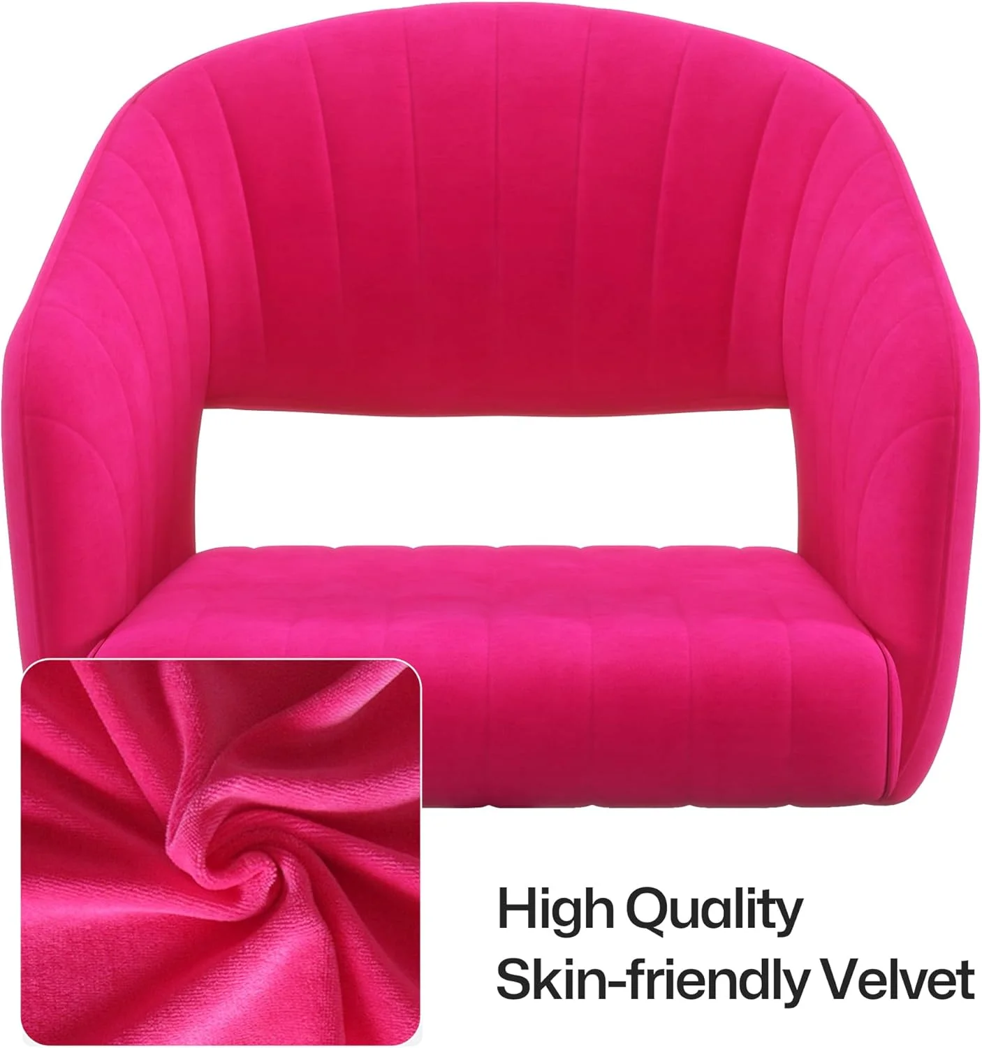 Home Office Swivel Desk Chair, Modern Velvet Vanity Chair, Height Adjustable Armchair with Gold Base, Ergonomic Office Chair for Task Study Computer Room, Beige