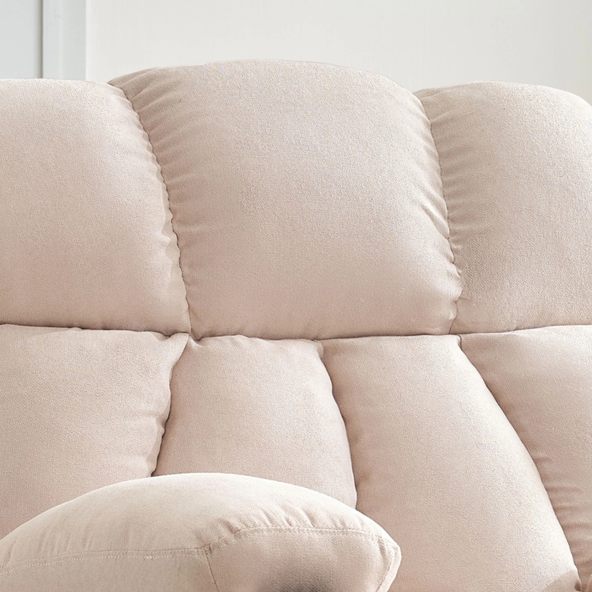 JONPONY Manual Recliner Chair with Heat Therapy and Massage Function, Heavy Duty Reclining Mechanism Massage Chair, Elderly Single Rocker Sofa with Cup Holders for Bedroom Home Theater,Grey