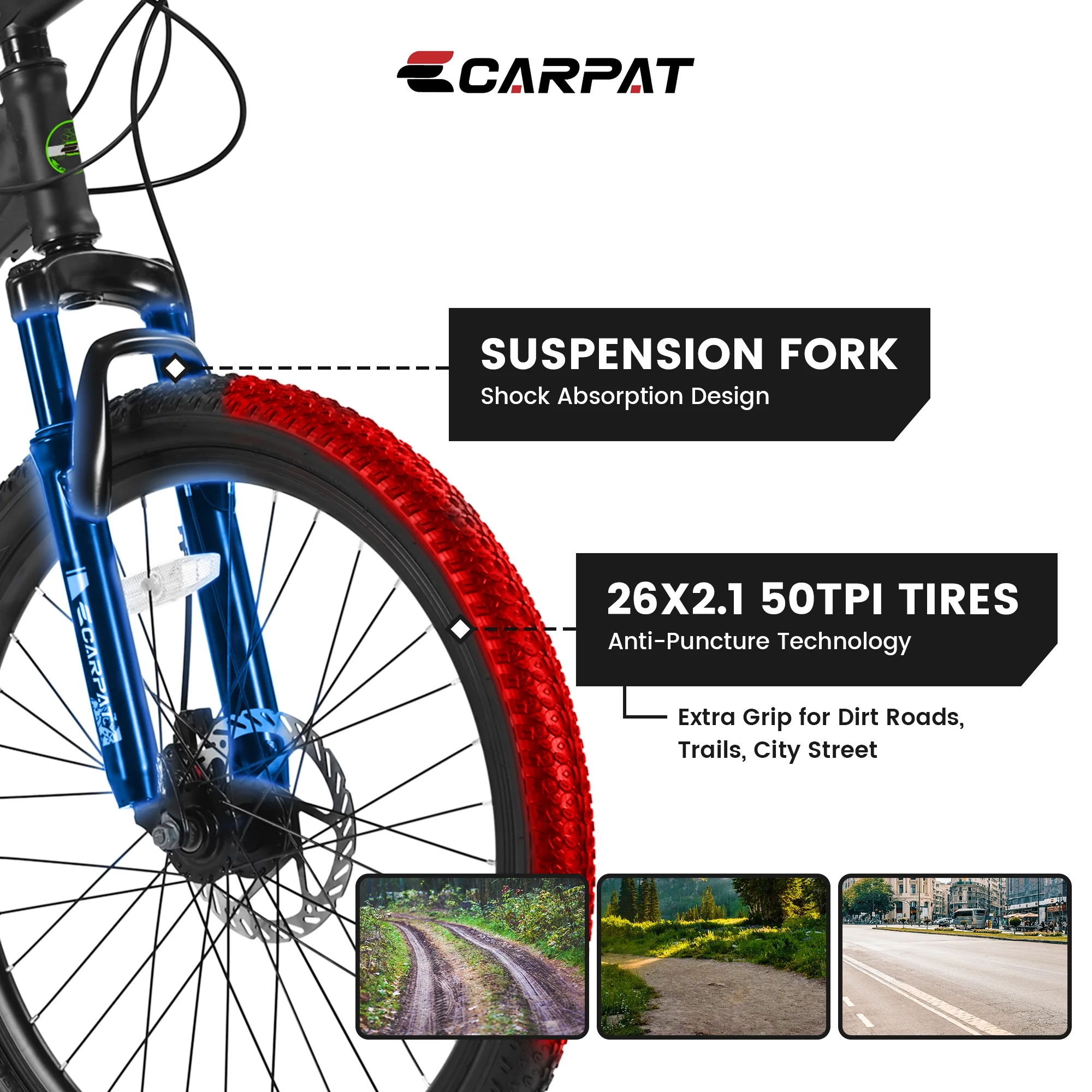 26 inch Mountain Bike for Men, Adult Mens Bike with 21 Speed & Disc Brakes