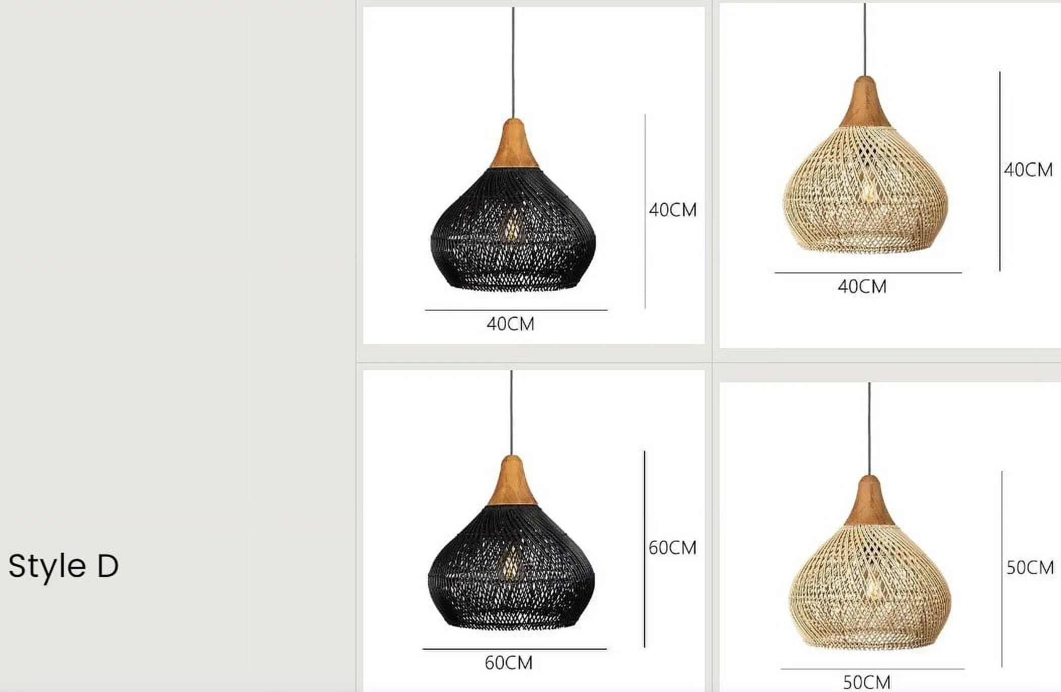 Arturesthome Japanese Style Wabi-sabi Style Rattan Pendant lampshade