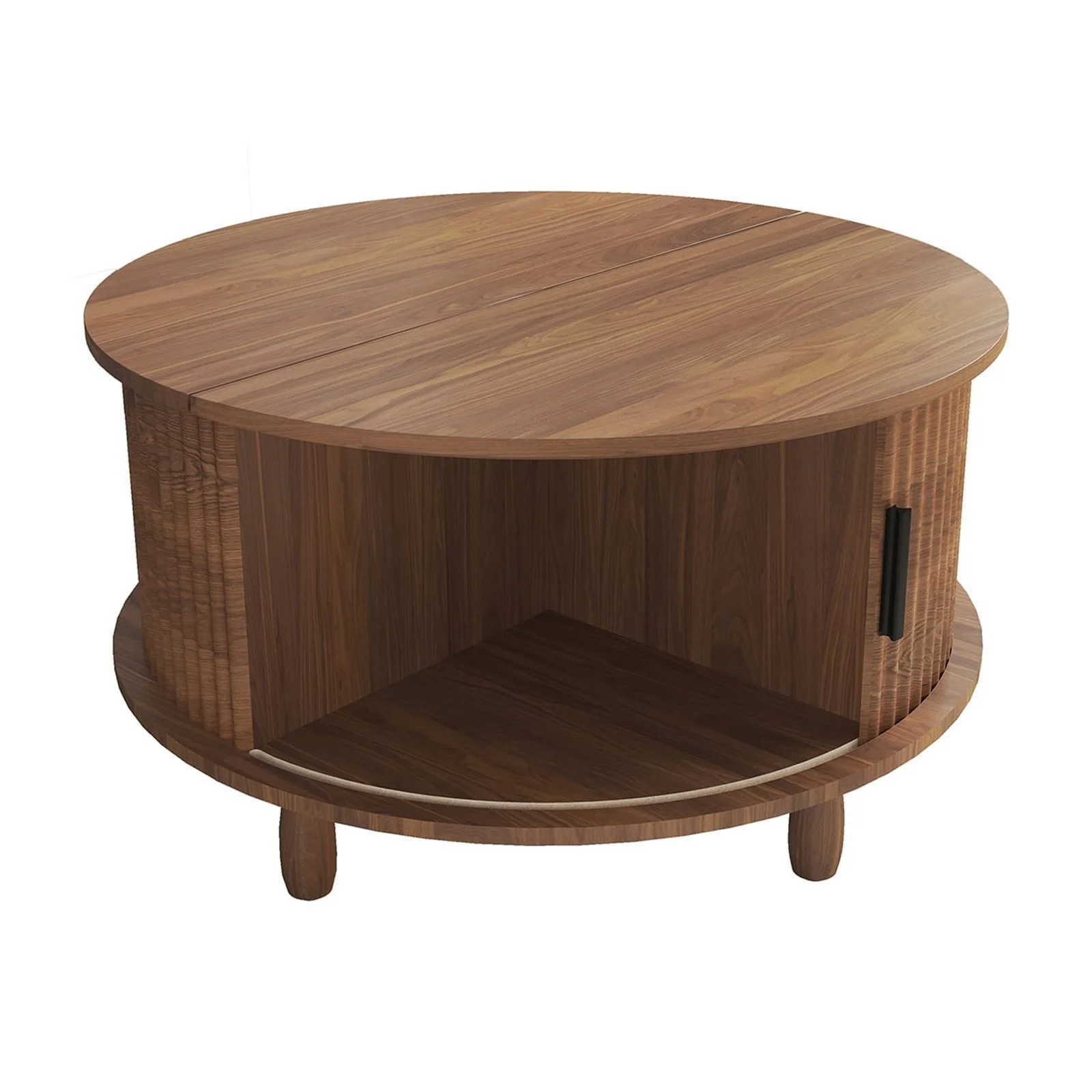 RUMLIVE Round Coffee Table with Storage, 30.7