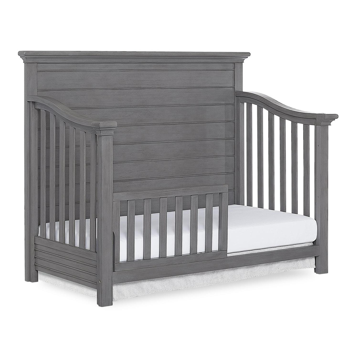 evolur Waverly 5-in-1 Full Panel Convertible Crib. Rustic Grey