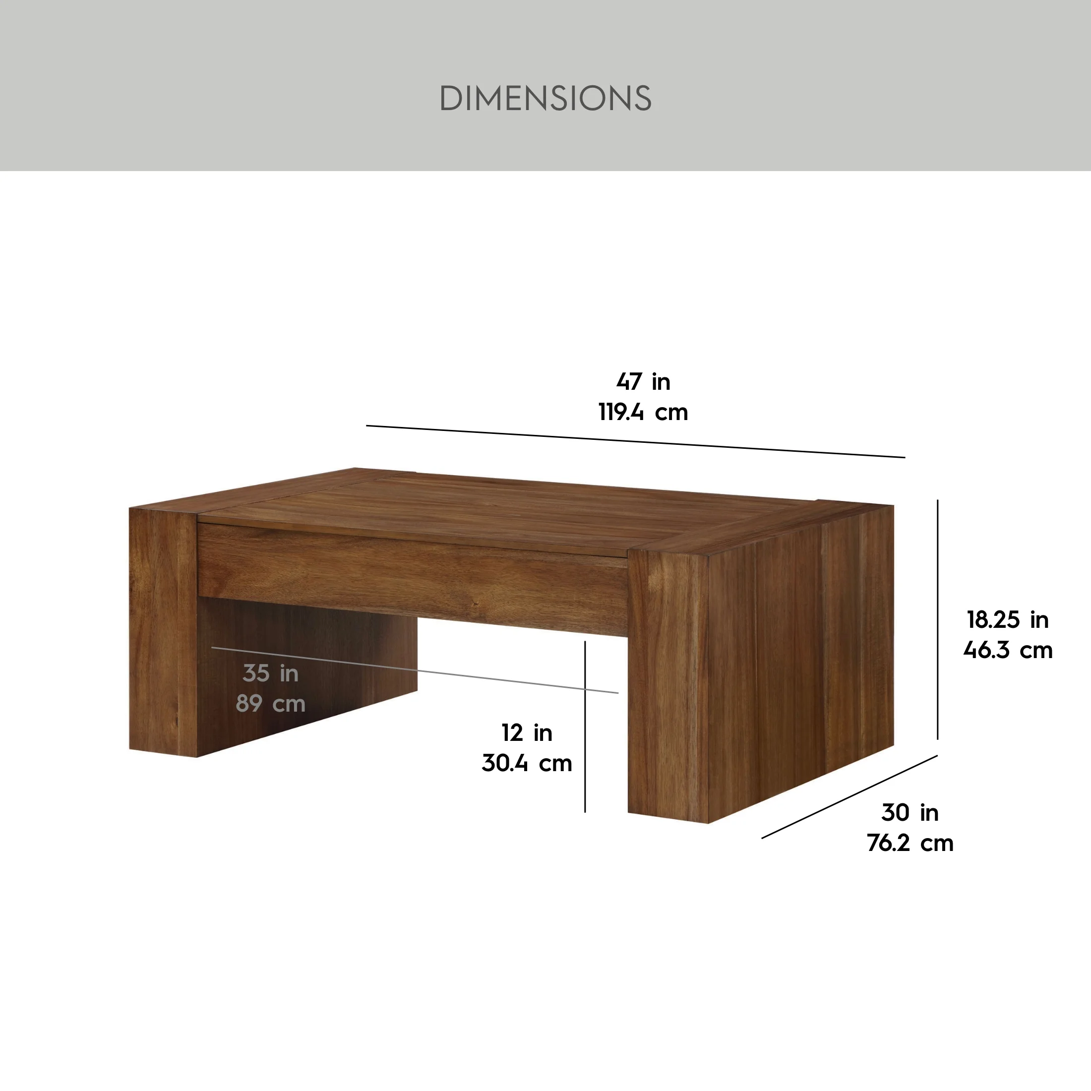 Better Homes & Gardens Ezra Oversized Coffee Table, Walnut