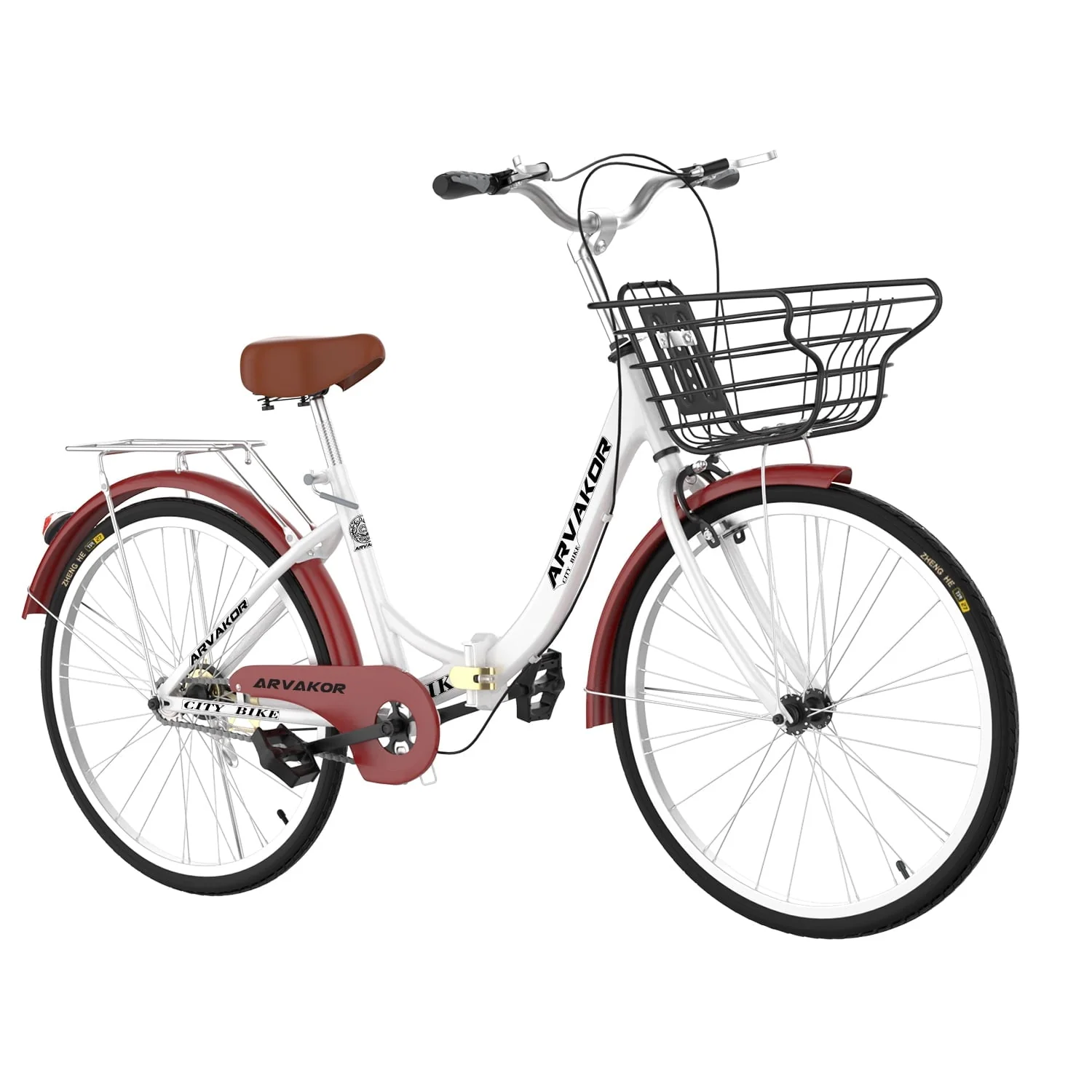 ARVAKOR 26 Inch Women Bike, Classic Bicycle Retro Bicycle, Cruiser Bike, White