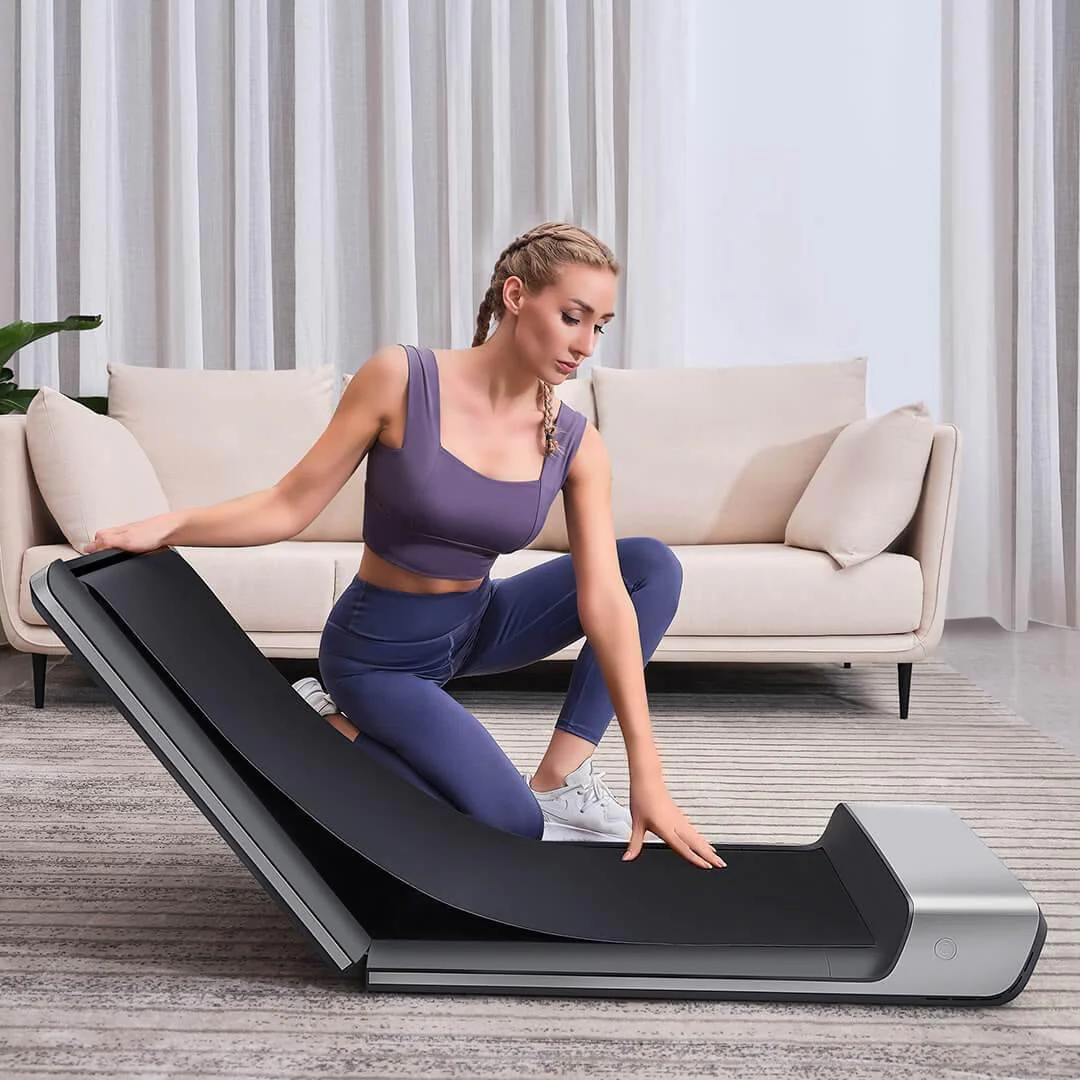 WalkingPad Folding Treadmill, Ultra Slim Foldable Treadmill Smart Fold Walking Pad Portable Safety Non Holder Gym and Running Device P1 Grey 0.5-3.72MPH