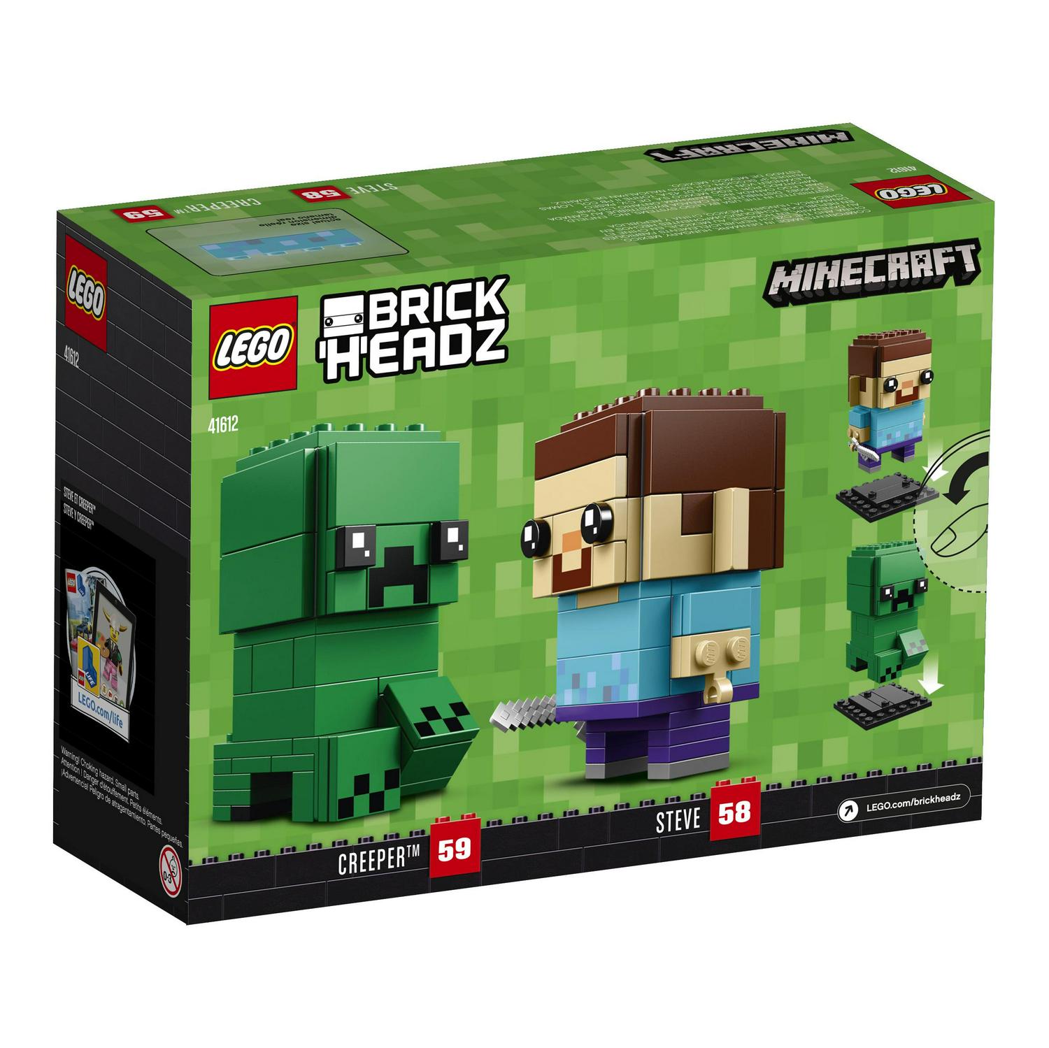 New Lego BrickHeadz Minecraft Steve & Creeper 41612 10+ Building Toy