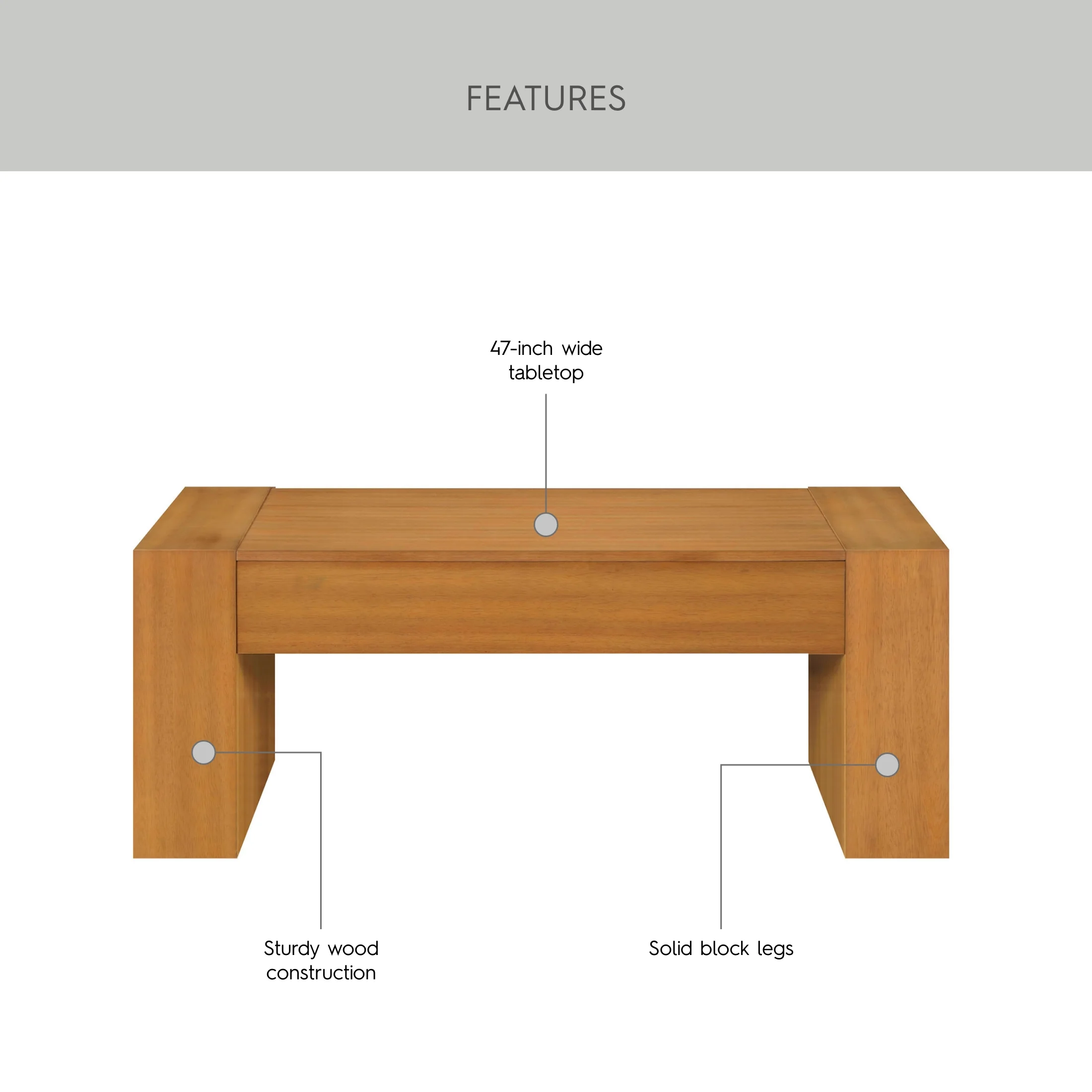 Better Homes & Gardens Ezra Oversized Coffee Table, Walnut