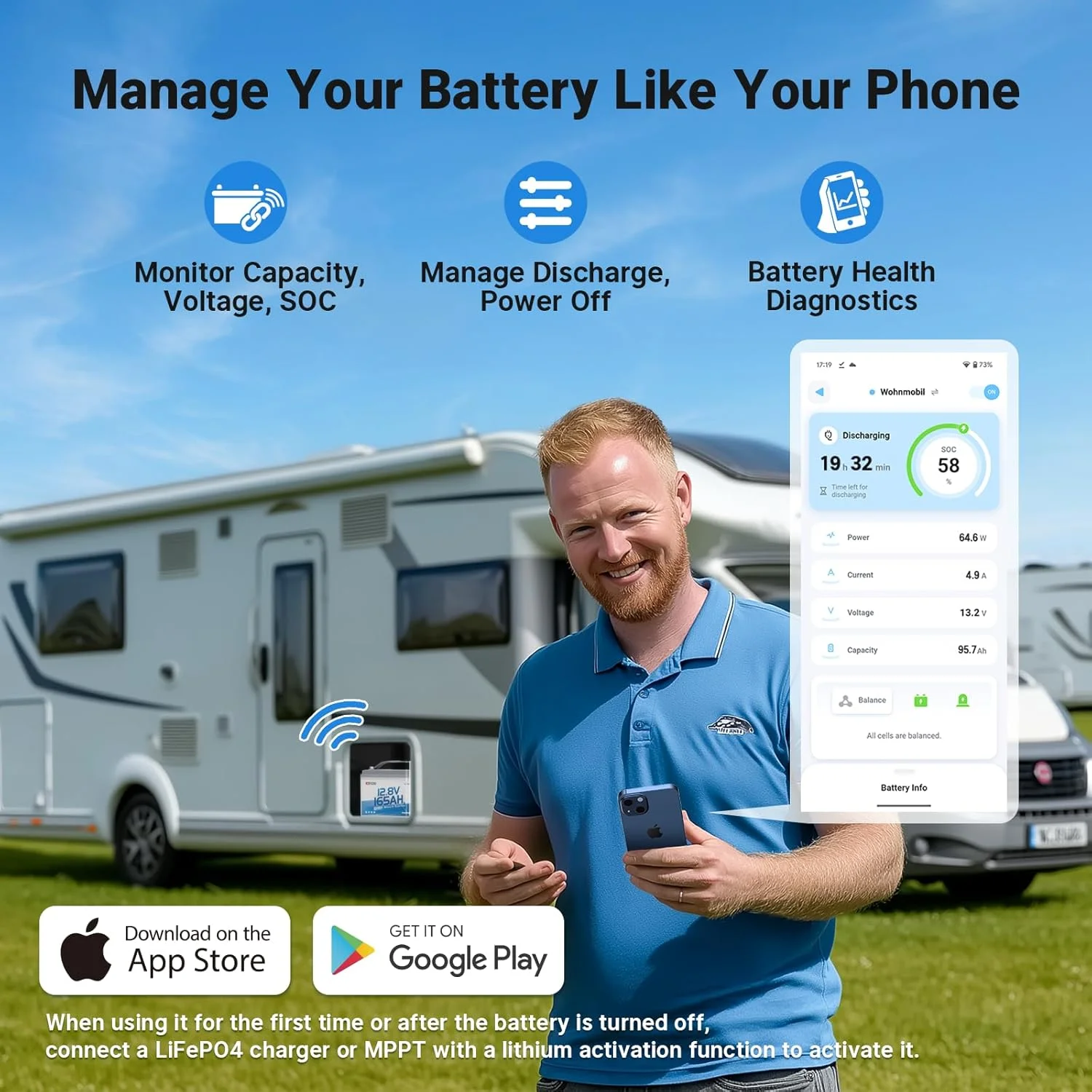 Redodo 12V 165Ah LiFePO4 Battery with Bluetooth, 165A BMS, 2112Wh, Group 31 Lithium Battery with 1.65X Longer Lasting, Perfect for RV, Marine, Solar