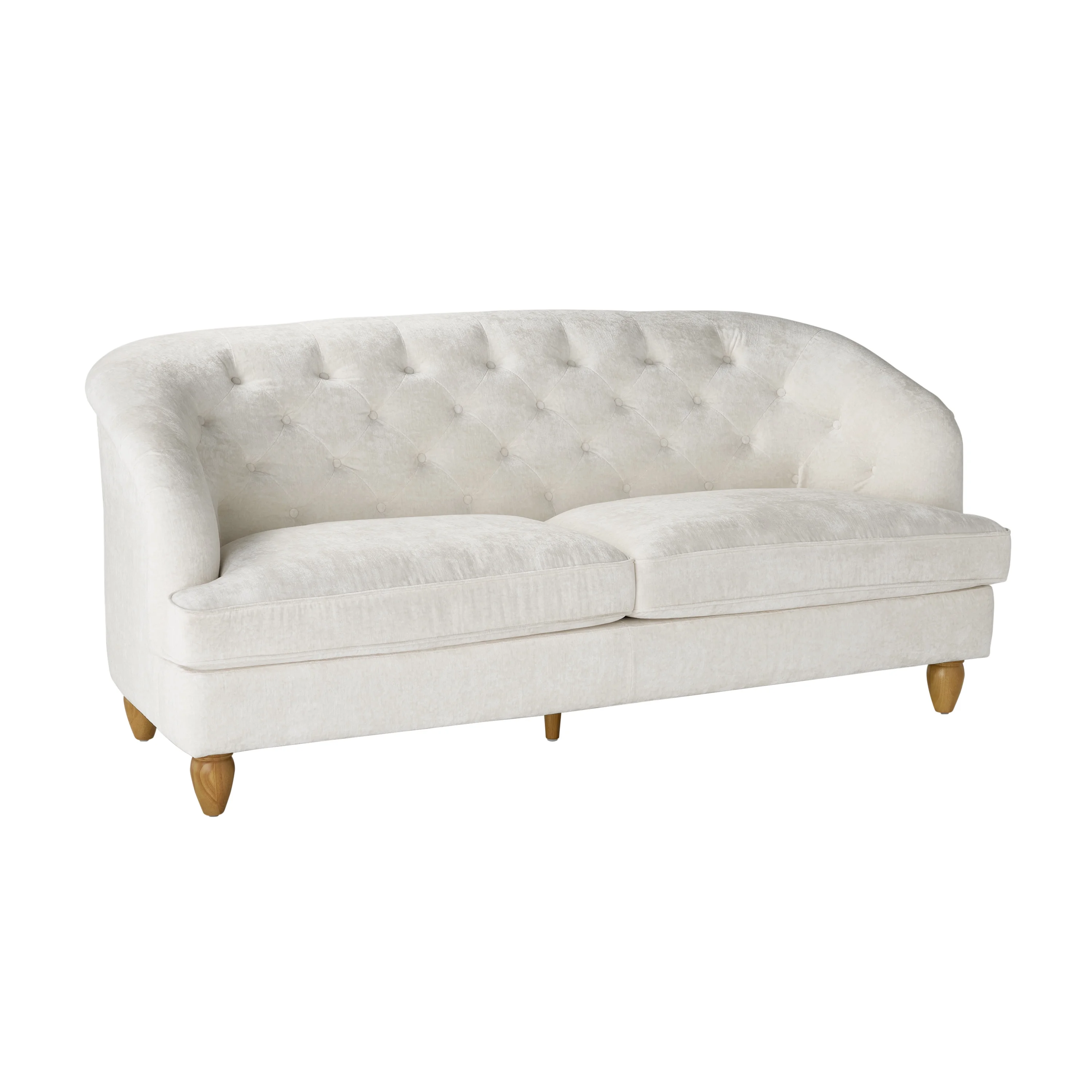The Pioneer Woman Laurel Tufted Sofa, Cream Velvet, 79.53 in