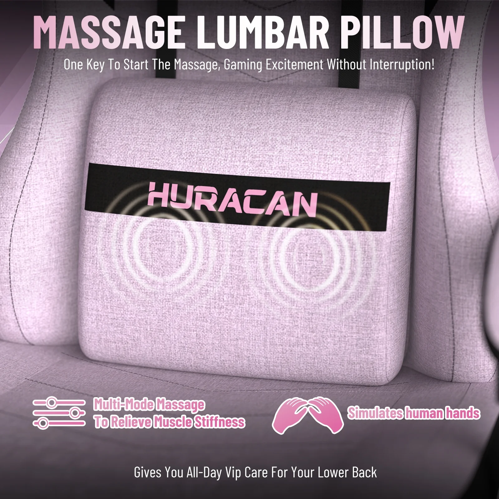 SOONTRANS Gaming Chair for Adults, Ergonomic Linen Fabric Computer Chair with Massage Lumbar Pillow, Gamer Game Chair with Adjustable Headrest, Comfortable Office Chair for Home, White