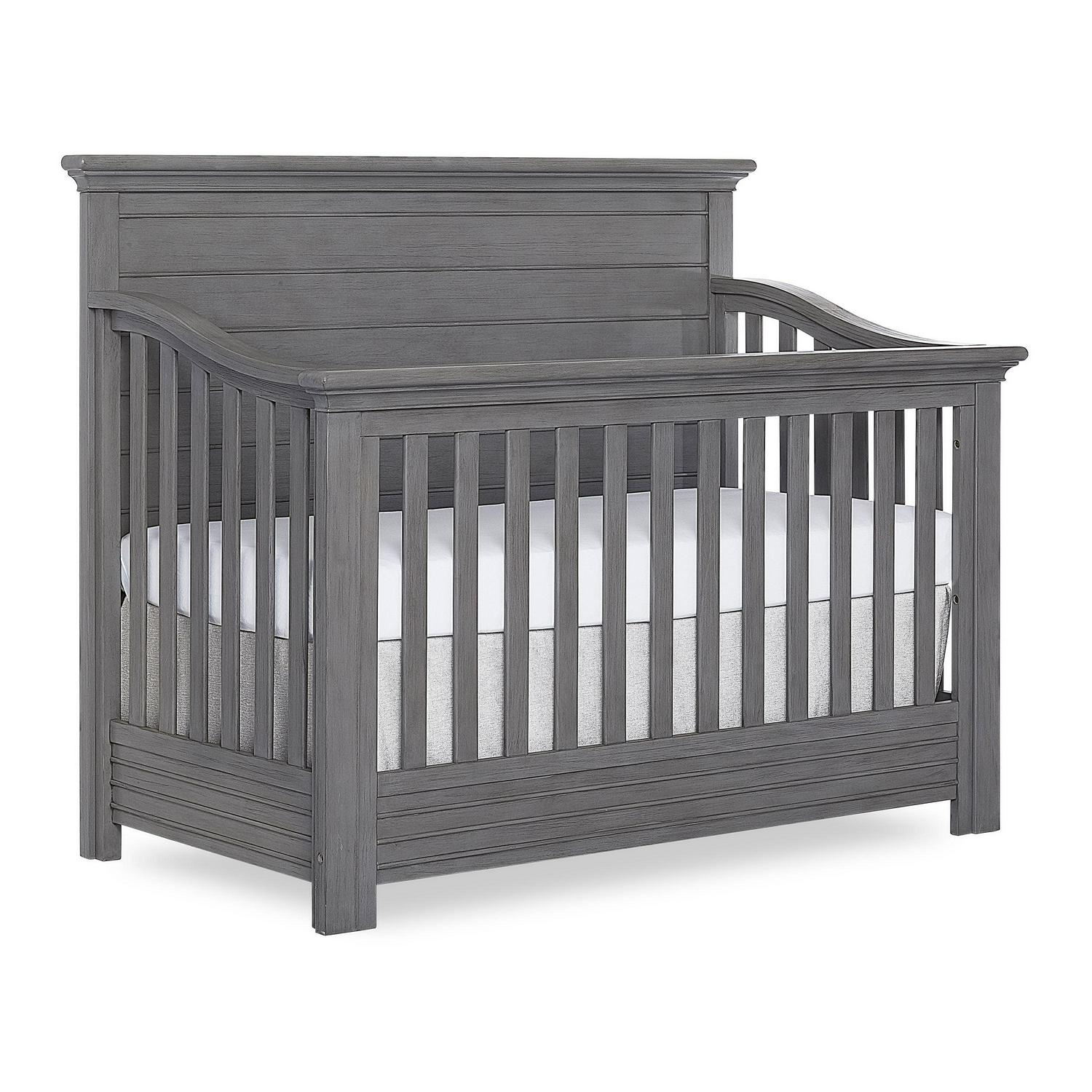evolur Waverly 5-in-1 Full Panel Convertible Crib. Rustic Grey