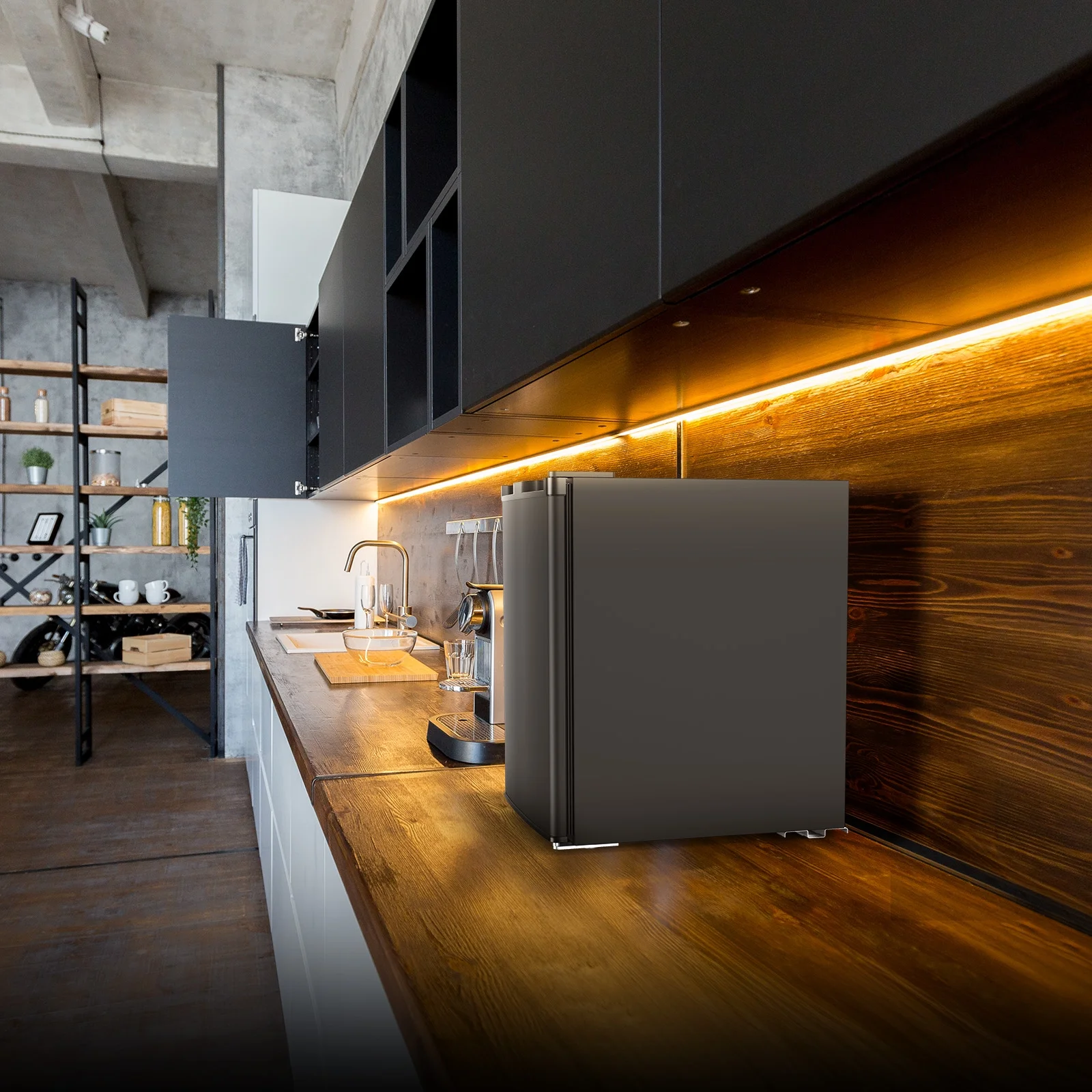 KNDKO 1.2Cu.ft Upright Freezer, Mini Freezer with Reversible Door, Perfect for Home/Office/Dorm, Black