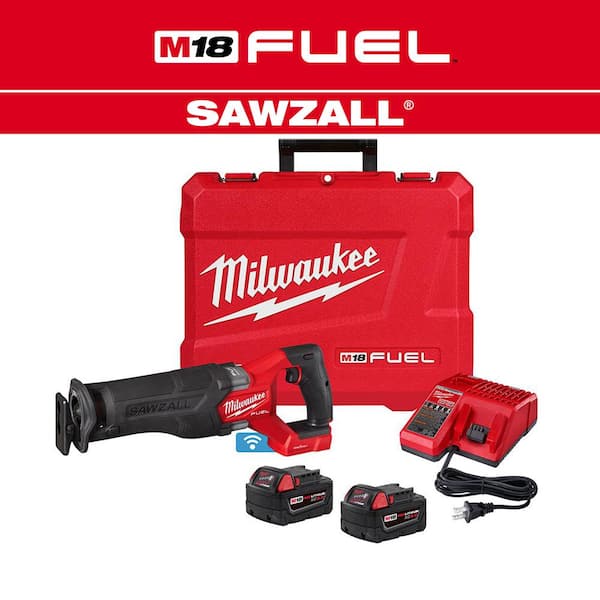 M18 FUEL ONE-KEY 18V Lithium-Ion Brushless Cordless SAWZALL Reciprocating Saw Kit with Two 5.0 Ah Batteries, Case