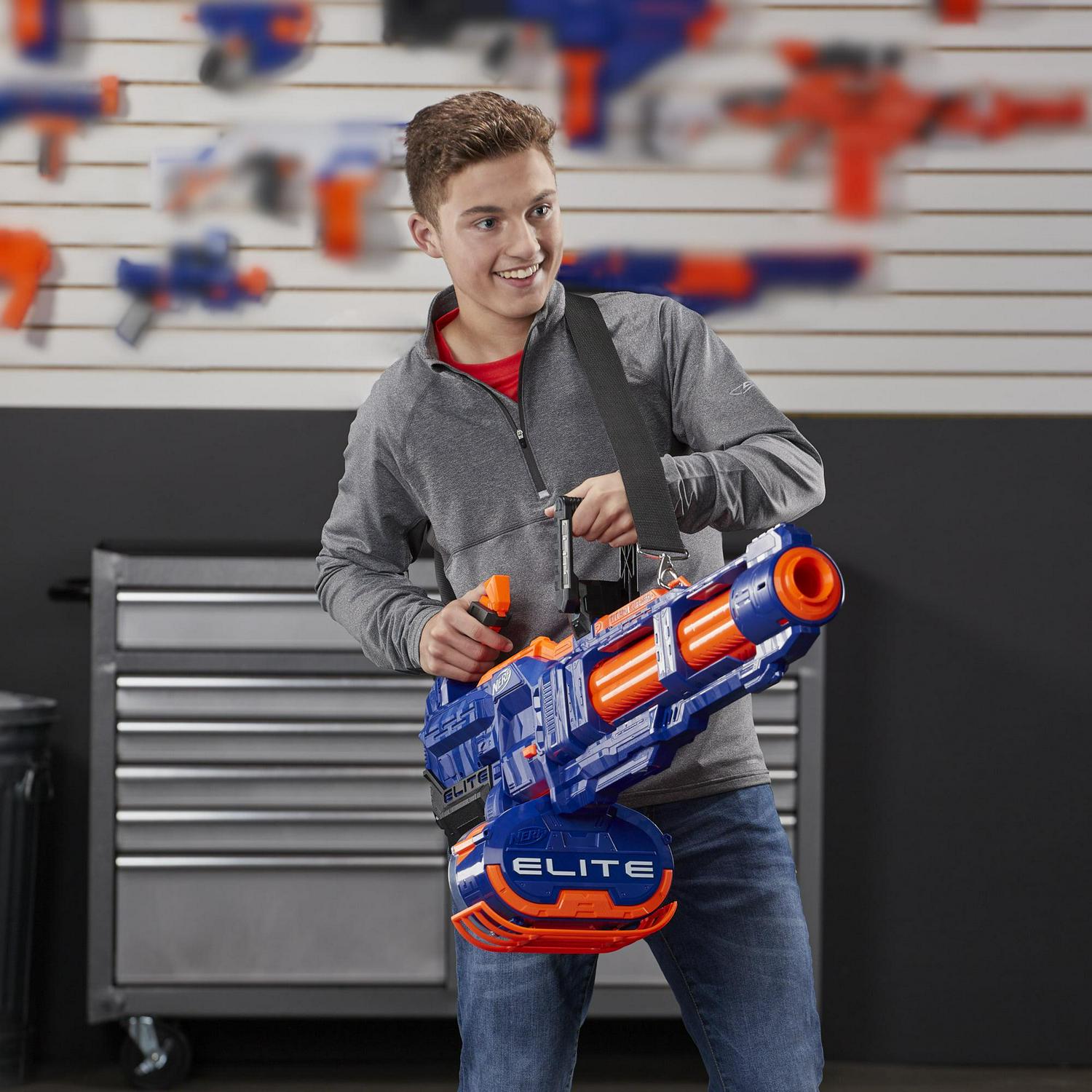 Nerf Elite Titan CS-50 Toy Blaster Fully Motorized 50 Dart Drum 50 Official Elite Dart Spinning Barrel. For Teens and Adults
