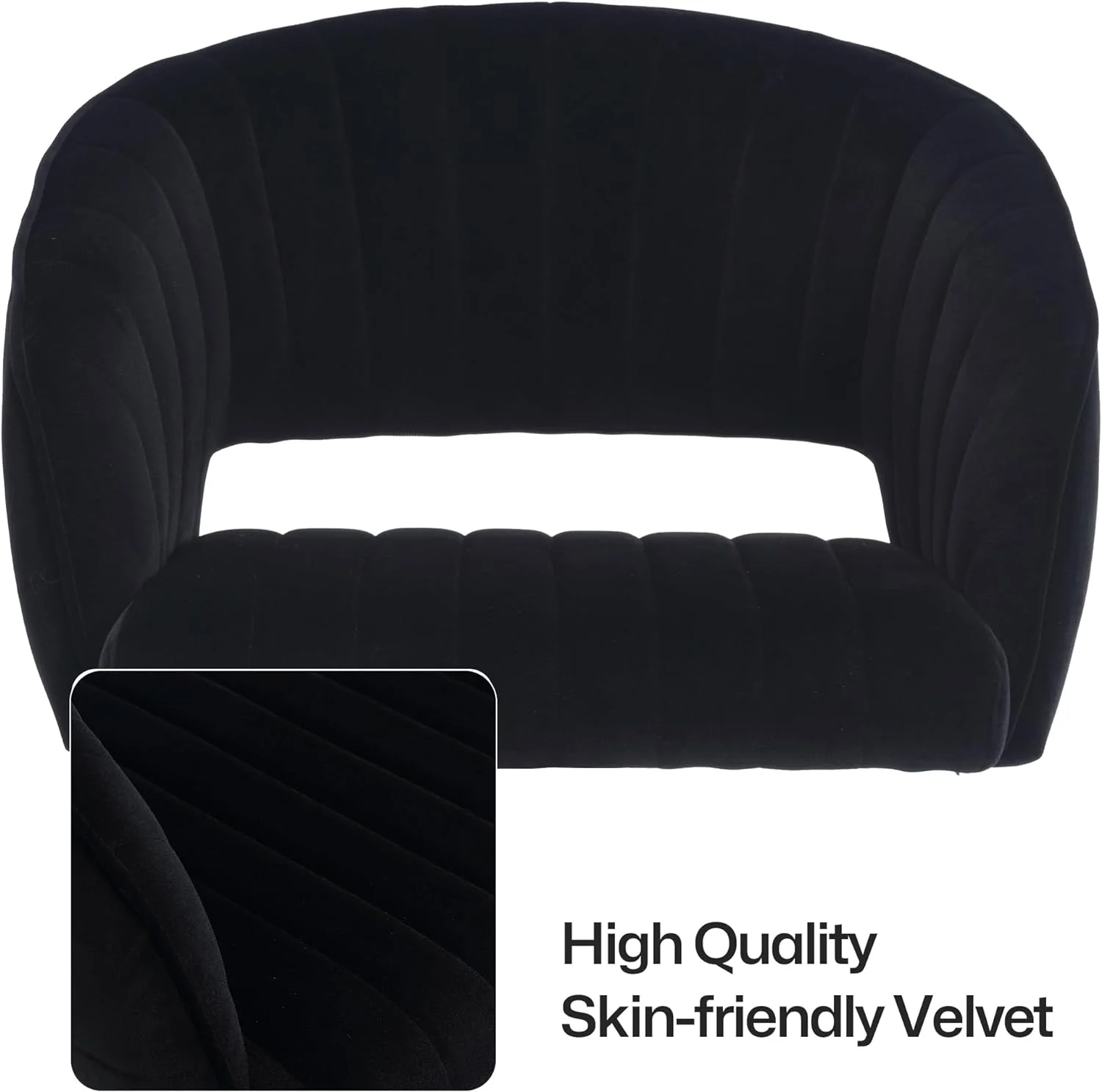 Home Office Swivel Desk Chair, Modern Velvet Vanity Chair, Height Adjustable Armchair with Gold Base, Ergonomic Office Chair for Task Study Computer Room, Beige