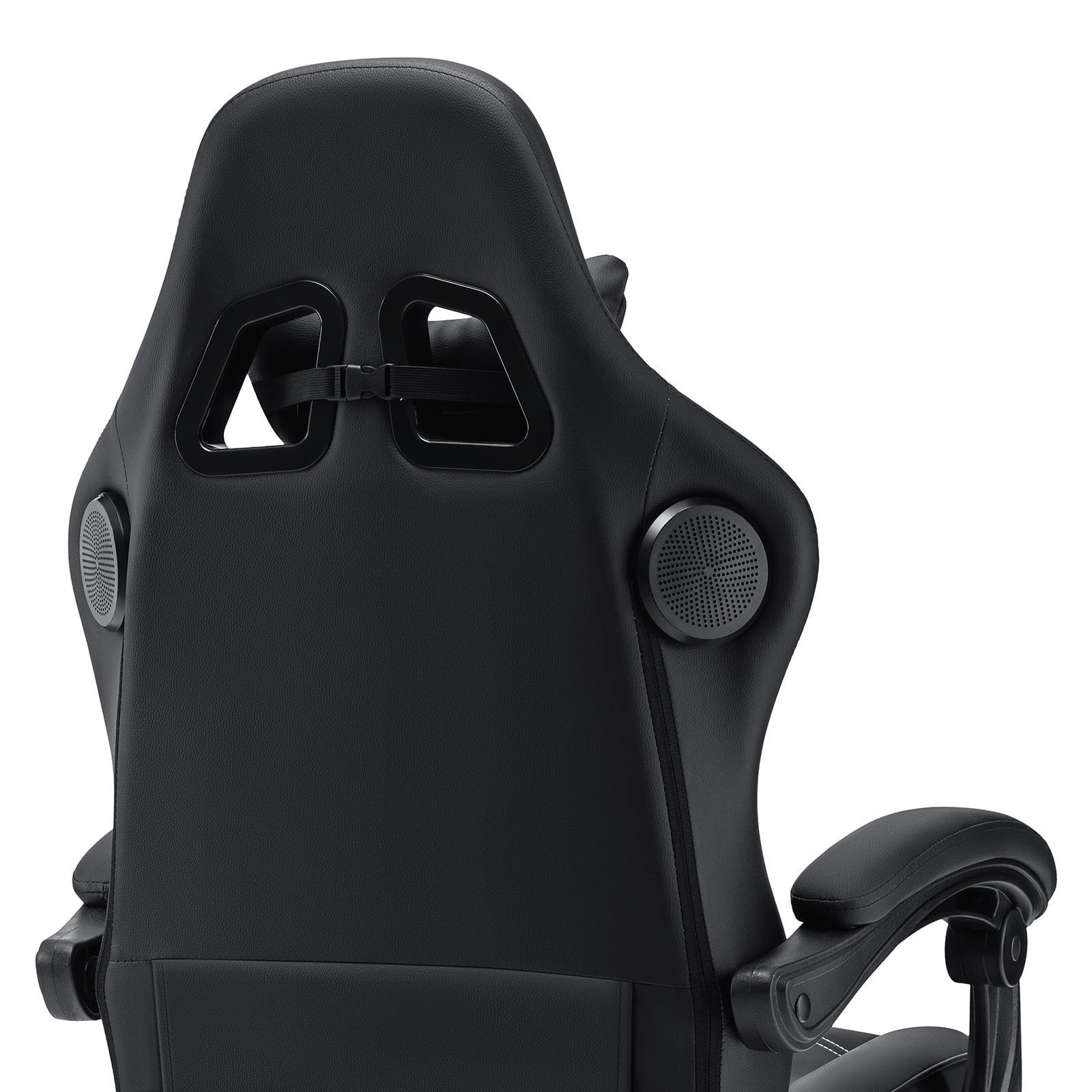 Hoffree Gaming Chair with Speakers PU Gamer Chair with footrest and massage Egonomic Computer Game Chair with Headrest and Lumbar Support for Adults and Office Gaming, 440 LBS