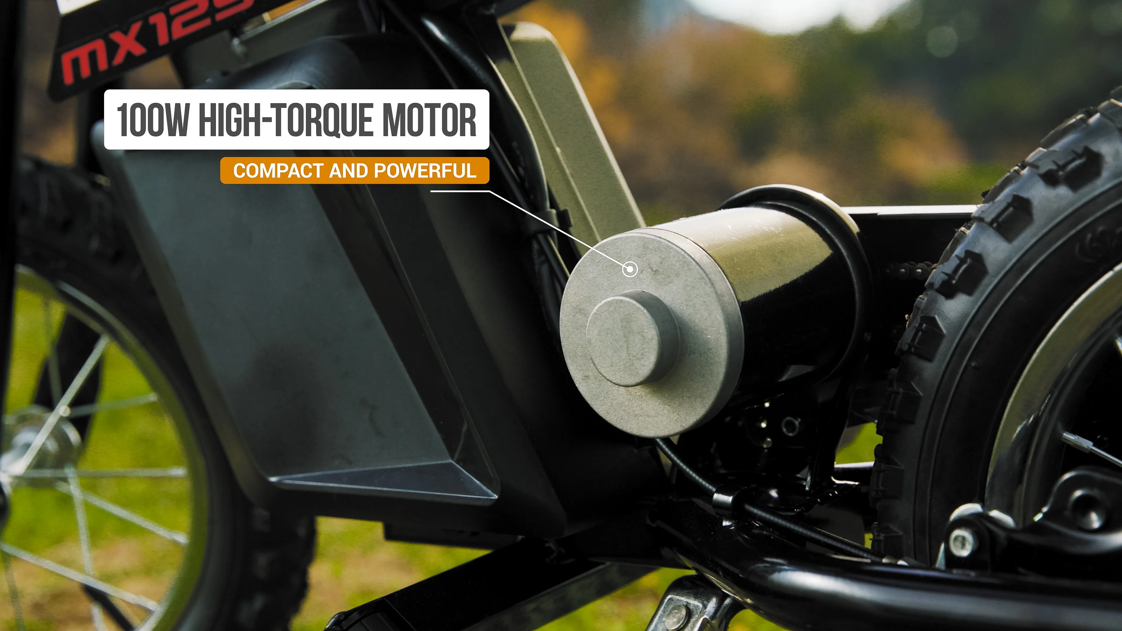 Razor Dirt Rocket MX125 Electric-Powered Dirt Bike - Black with Decal Included, for Child 5+