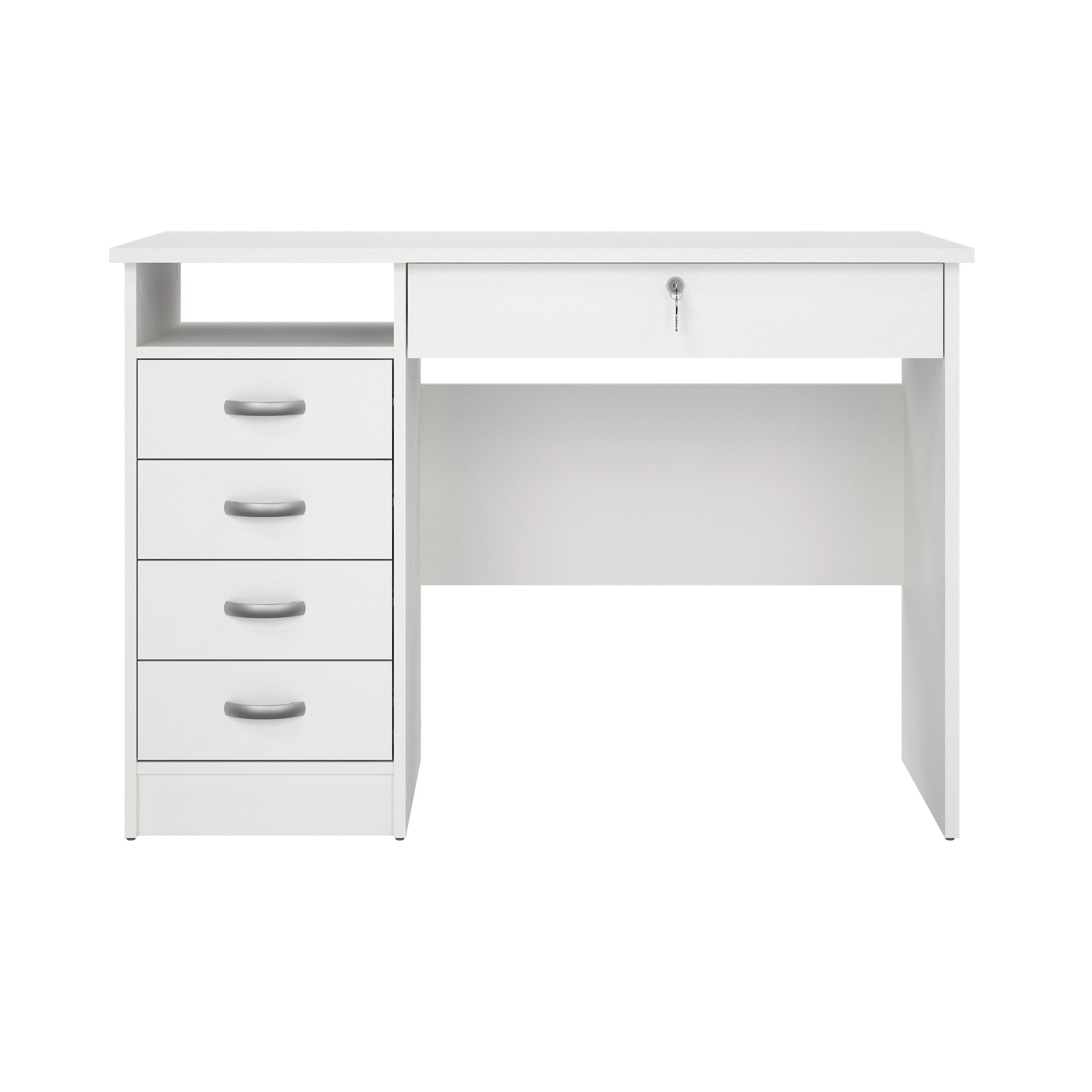 Tvilum Walden 5 Drawer Office Desk with 1 Locking Drawer for Adults, White