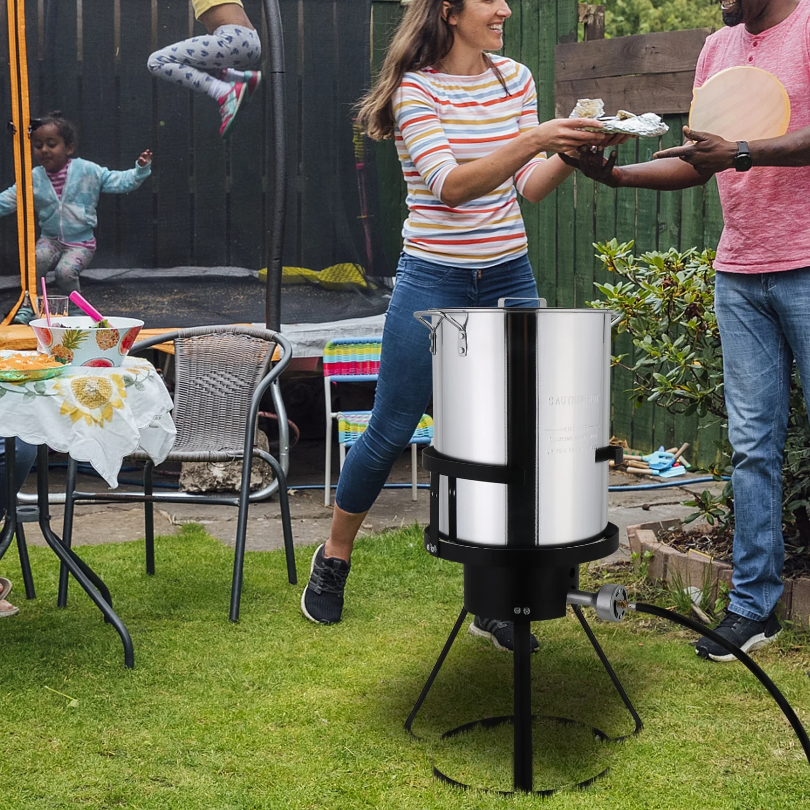 Zimtown 30qt Outdoor Fryer Turkey Fryer Deep Fish Propane Boil Pot Outdoor Cooking 55000BTU