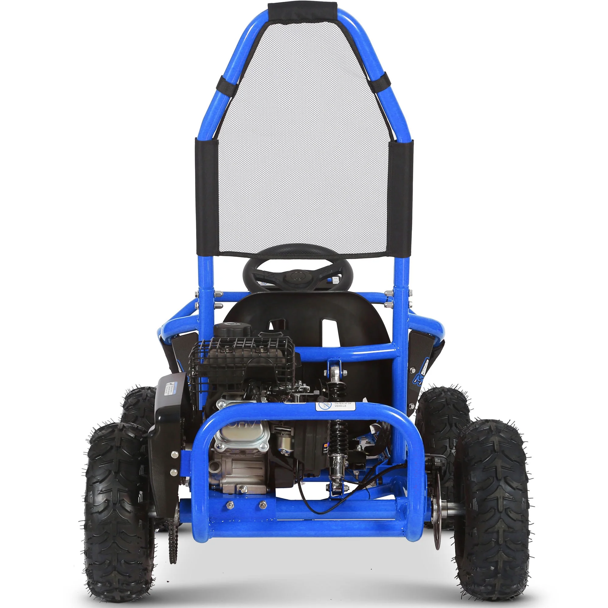 MotoTec Mud Kids Gas Powered 98cc Go Kart Full Suspension, Blue