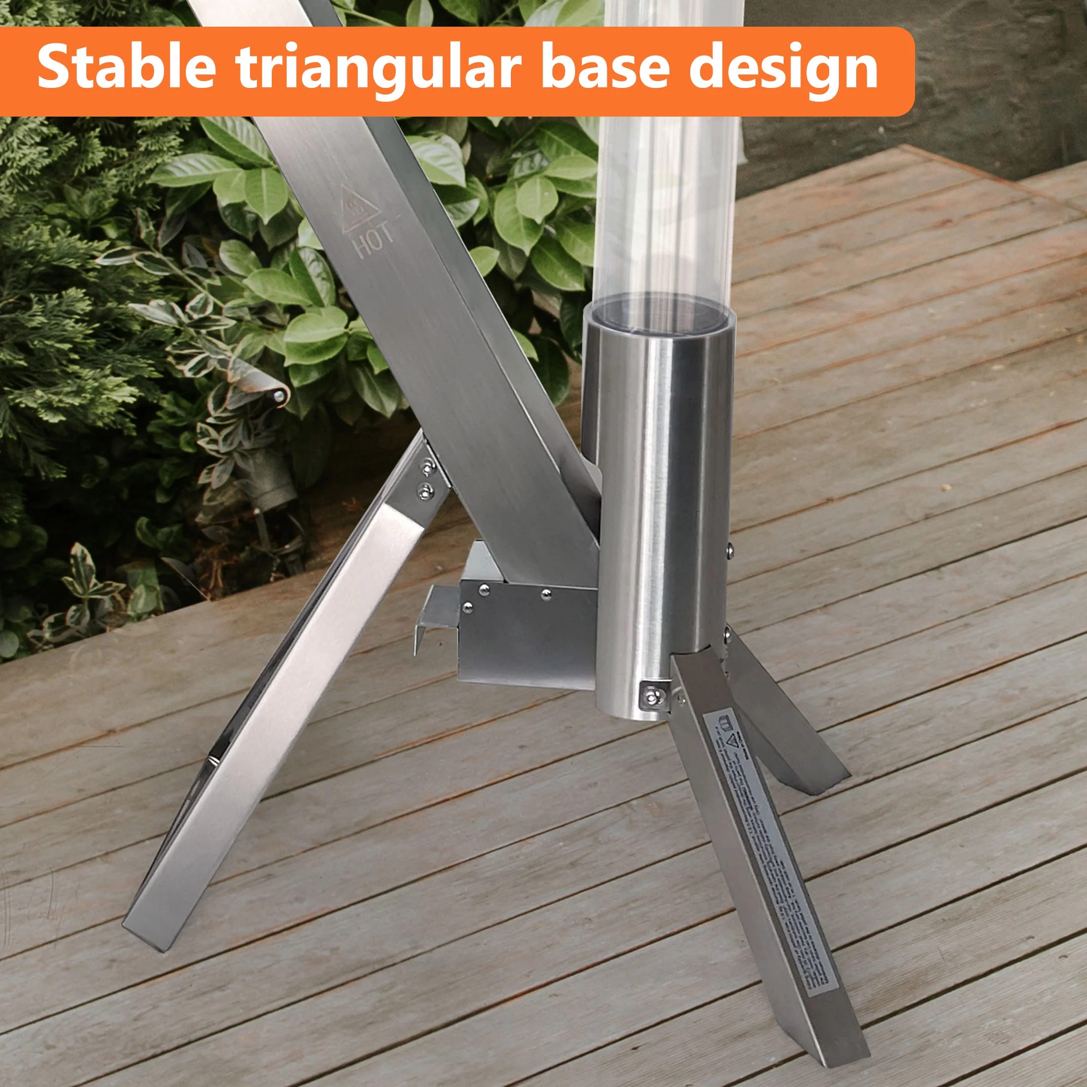 Yardmaster Pellet Rocket, Smokeless Patio Heater, 430 Stainless Steel Pellet Atmosphere Torch, Upgraded Ash Box & tripod Base, for Outdoor Patio Camping and Pooling