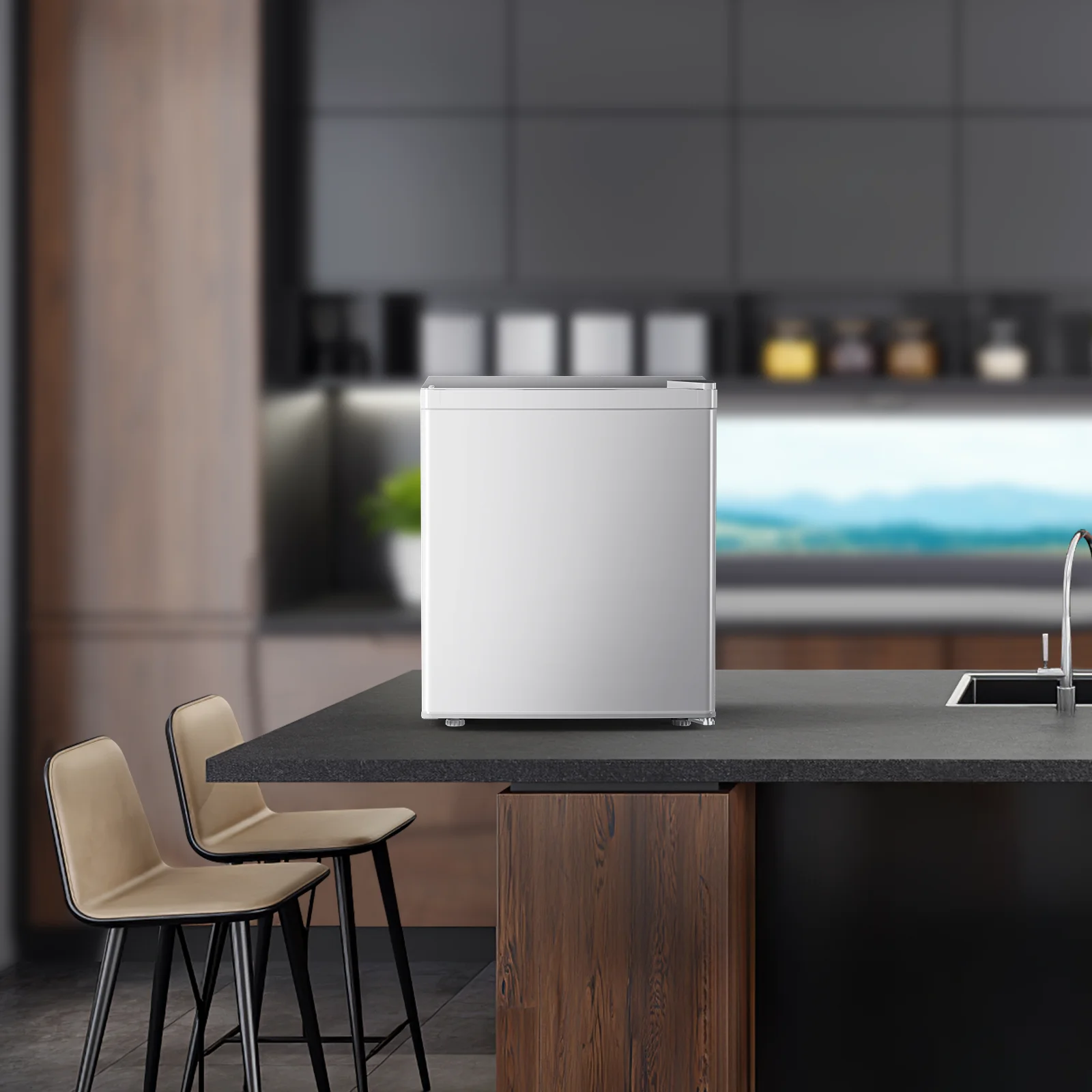 KNDKO 1.2Cu.ft Upright Freezer, Mini Freezer with Reversible Door, Perfect for Home/Office/Dorm, Black