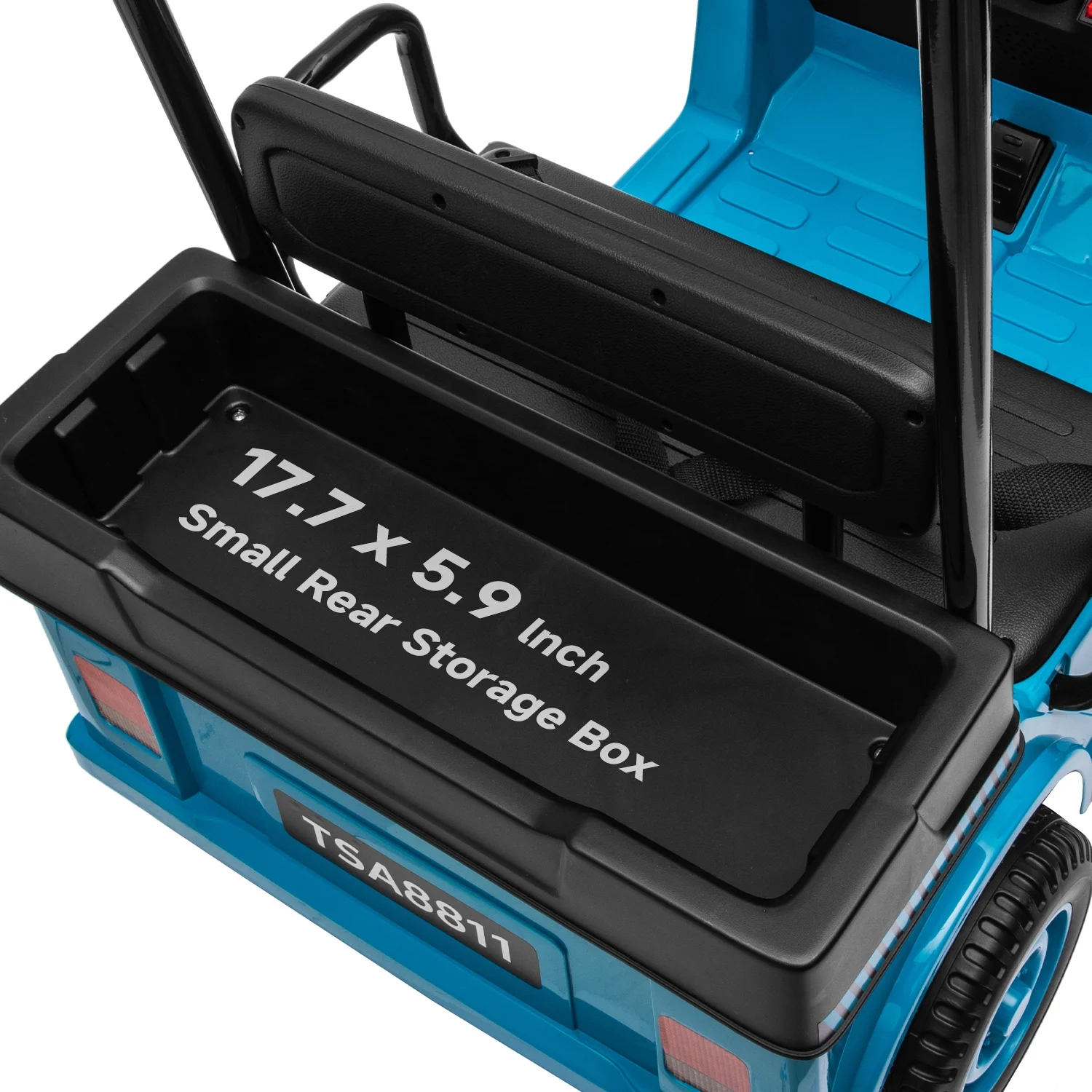 Track Seven 24V Ride on Car, Electric Golf Cart with Ceiling, Ride on Truck with Remote Control, Music, Rear Storage Box, Electric Car for Boys Girls Age 3+, 18.5