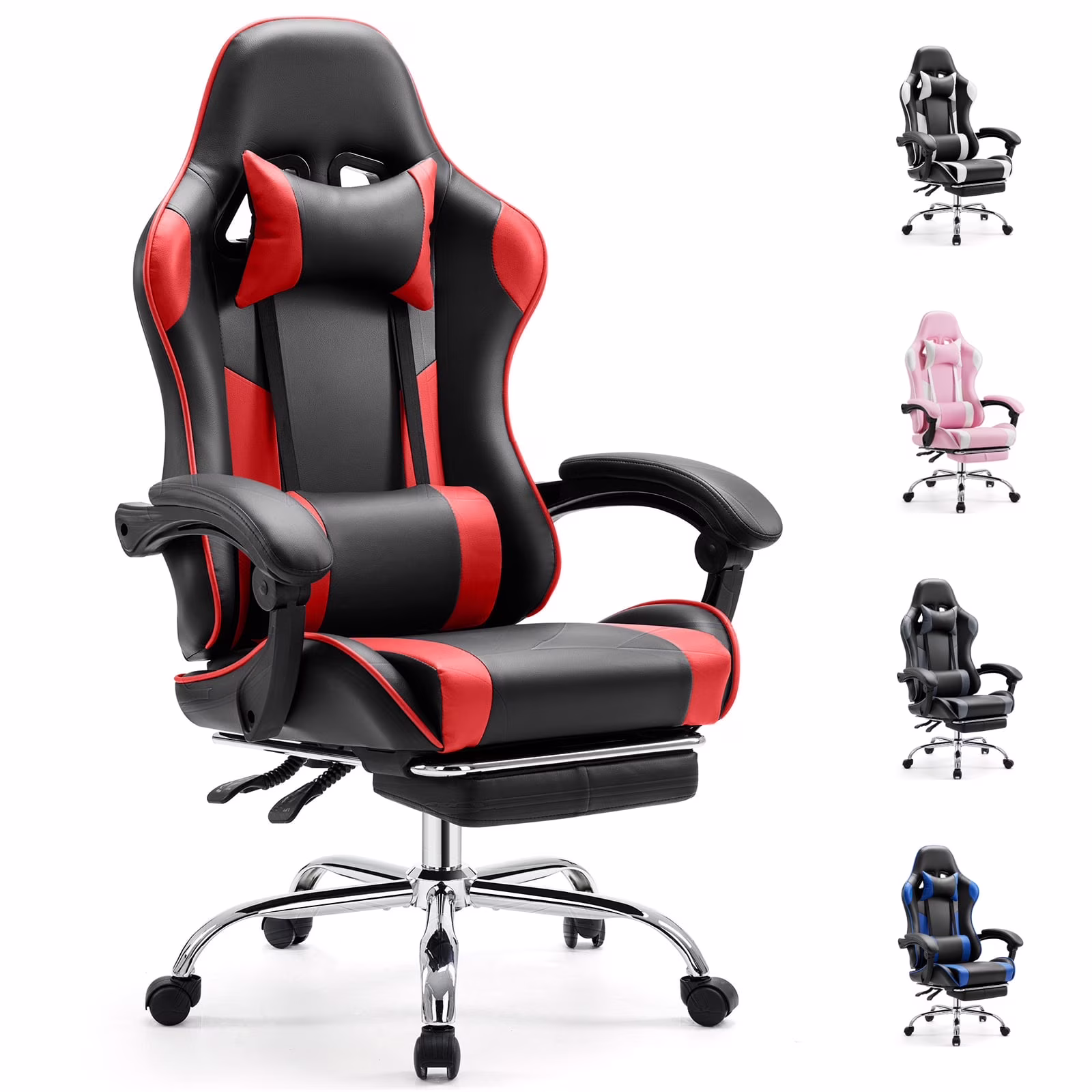 EDX Ergonomic Gaming Chair High Back Office Chair with Lumbar Support and Adjustable Armrests Swivel Racing Chair, Black and Gray