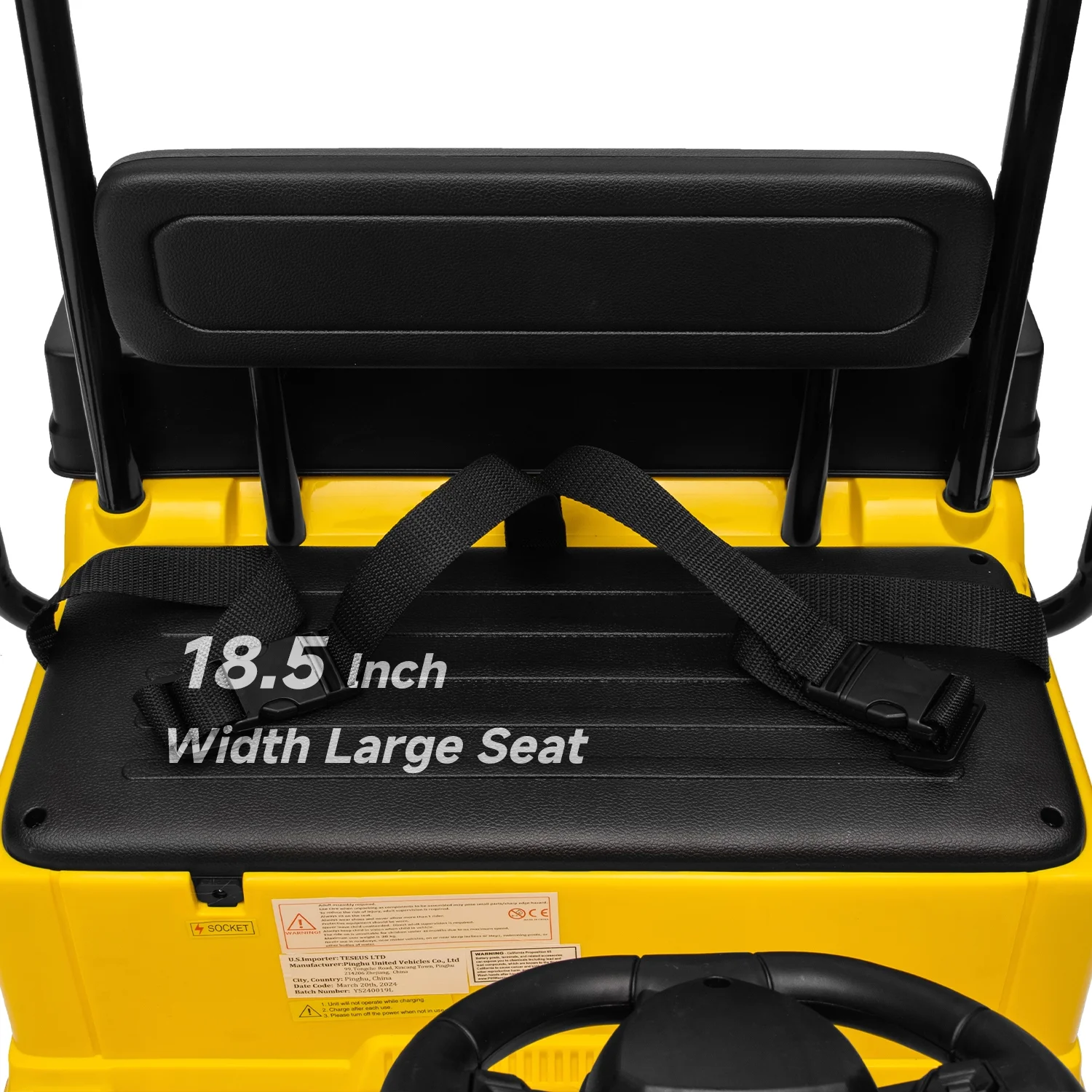 Track Seven 24V Ride on Car, Electric Golf Cart with Ceiling, Ride on Truck with Remote Control, Music, Rear Storage Box, Electric Car for Boys Girls Age 3+, 18.5