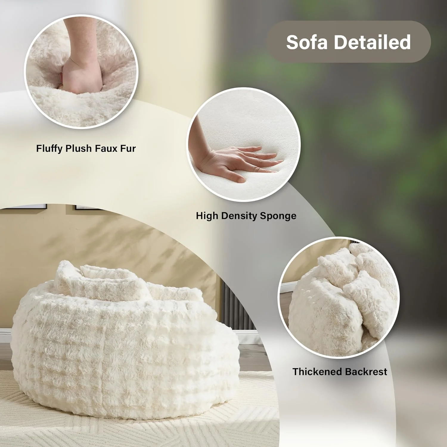 Wiilayok 58'' Oversized Chaise Lounge Chair Indoor,Thickened Backrest Sleeper Sofa Couch with Soft Pillows for Living Room, Gray