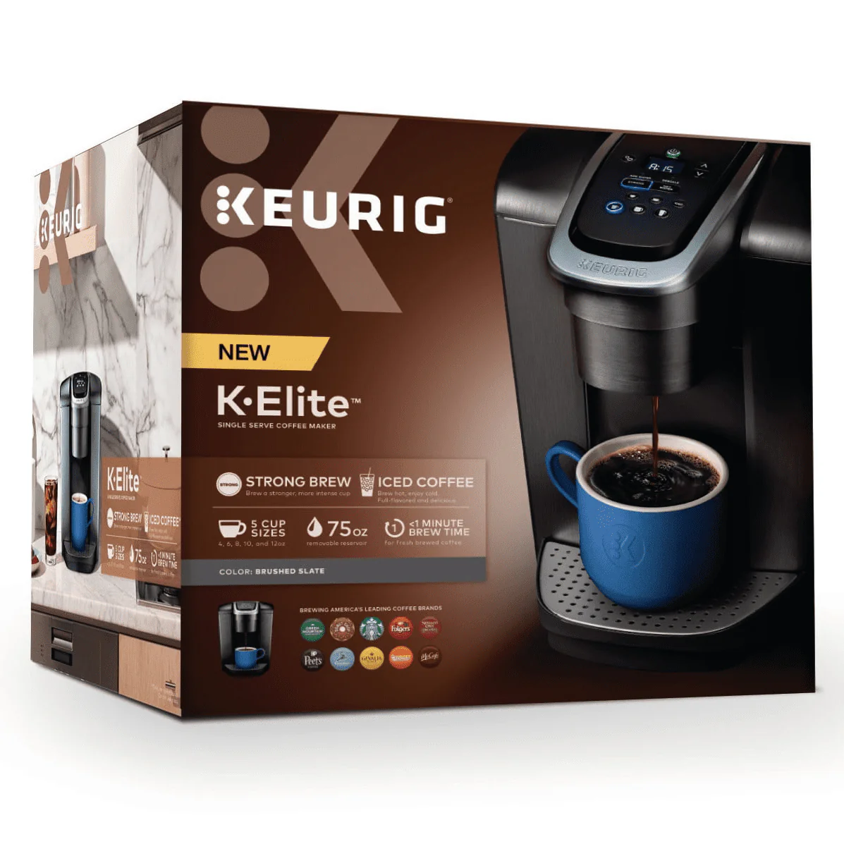 Keurig K-Elite Single-Serve K-Cup Pod Coffee Maker, Brushed Slate