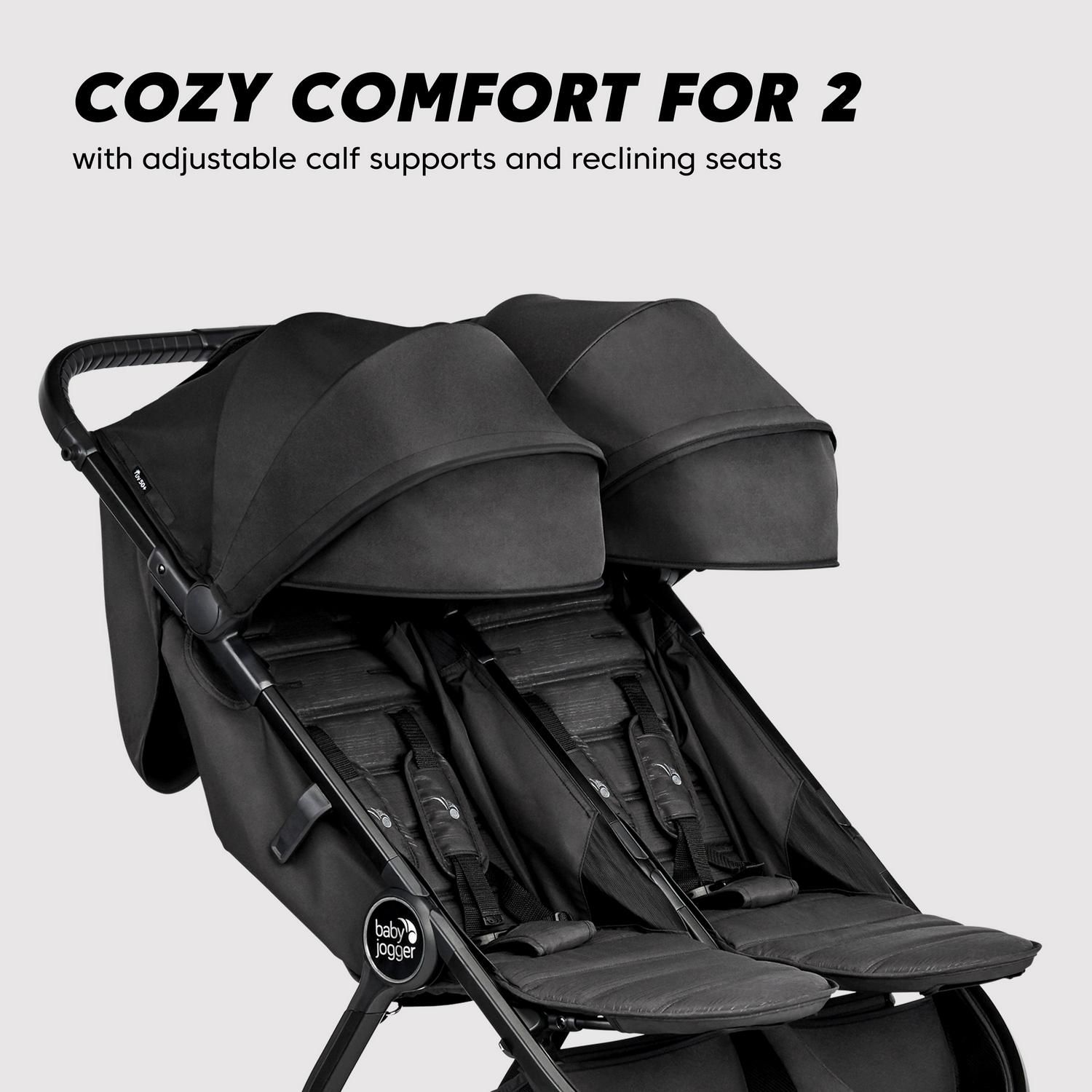 Baby Jogger City Tour 2 Double Stroller. Pitch Black
