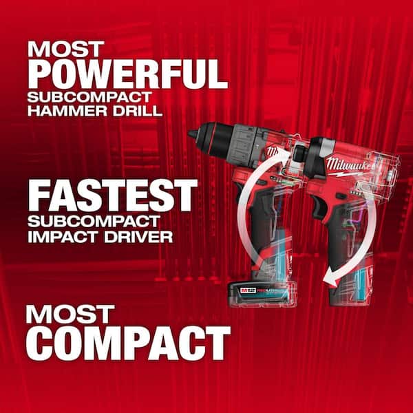 M12 FUEL 12-Volt Lithium-Ion Brushless Cordless Hammer Drill and Impact Driver Combo Kit (2-Tool) with Impact Wrench