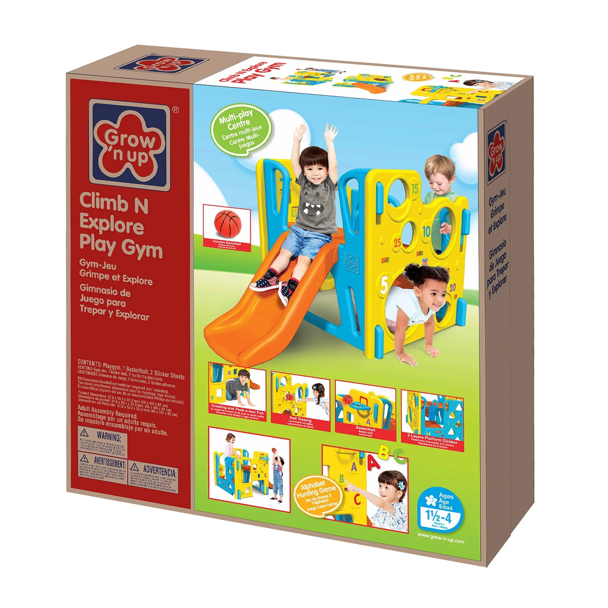 Grow'n up Climb & Slide  Play Gym Outdoor/Indoor Use Ages 1.5 Years to 4 Years