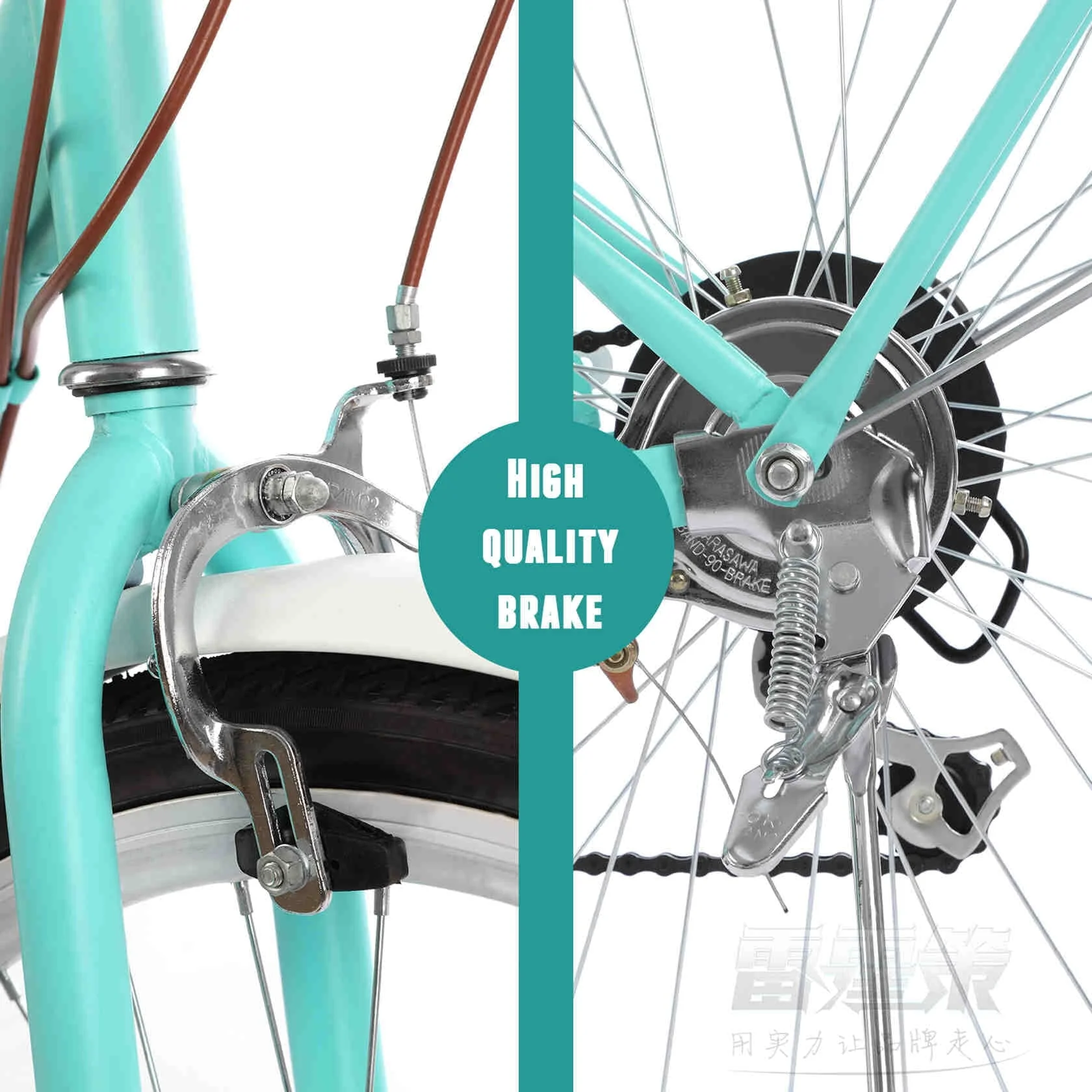 Dinling Shimano 7 Speed Women's City Bike 26 inch Lightweight Beach Cruiser Bike Green