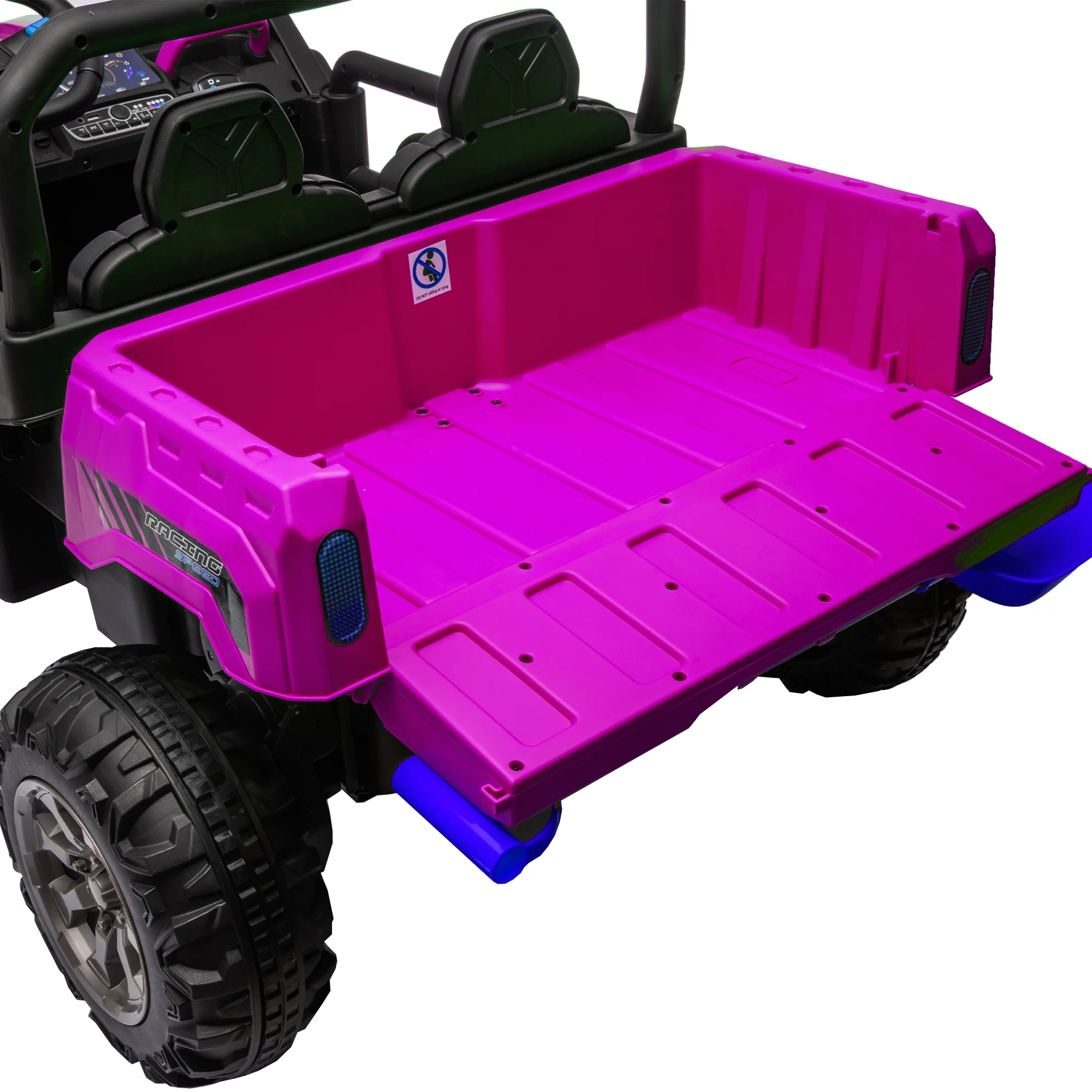 Xuanlur 24V 2 Seater Kids Ride on Car Truck, Ride on UTV W/ 2x200W Motor, 24 Volt Ride on Toys W/ Dump Bed/Shovel, Electric Car for Kids W/ Durable Tires, LED Light, Music, Remote Control, Black