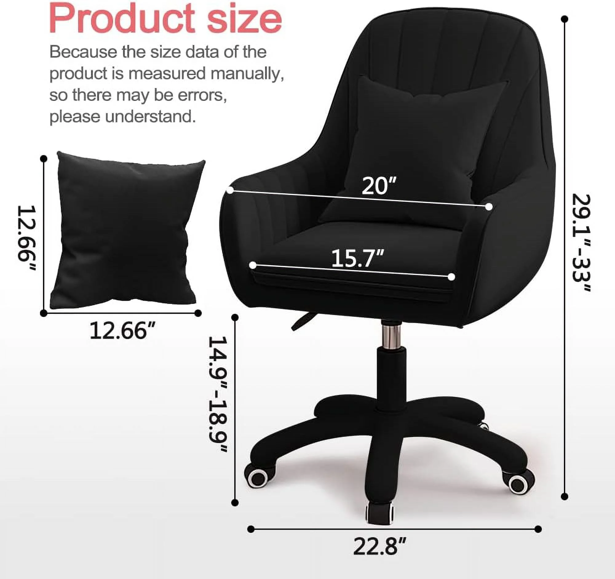 Home Office Chair Computer Chair with Mid-Back Upholstered Modern Tufted Computer Task Chair Swivel Height Adjustable Velvet Accent Chair.��White��