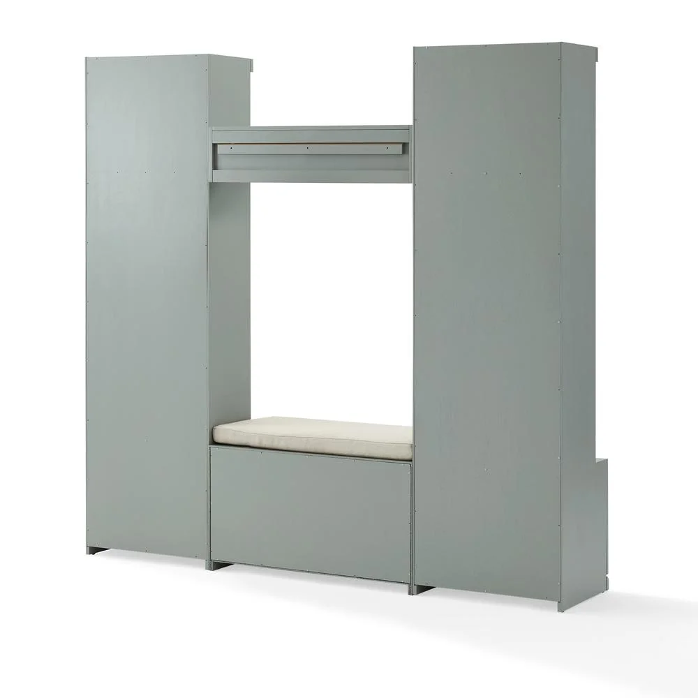 Crosley Furniture Harper 4Pc Entryway Set White - Bench, Shelf, & 2 Hall Trees