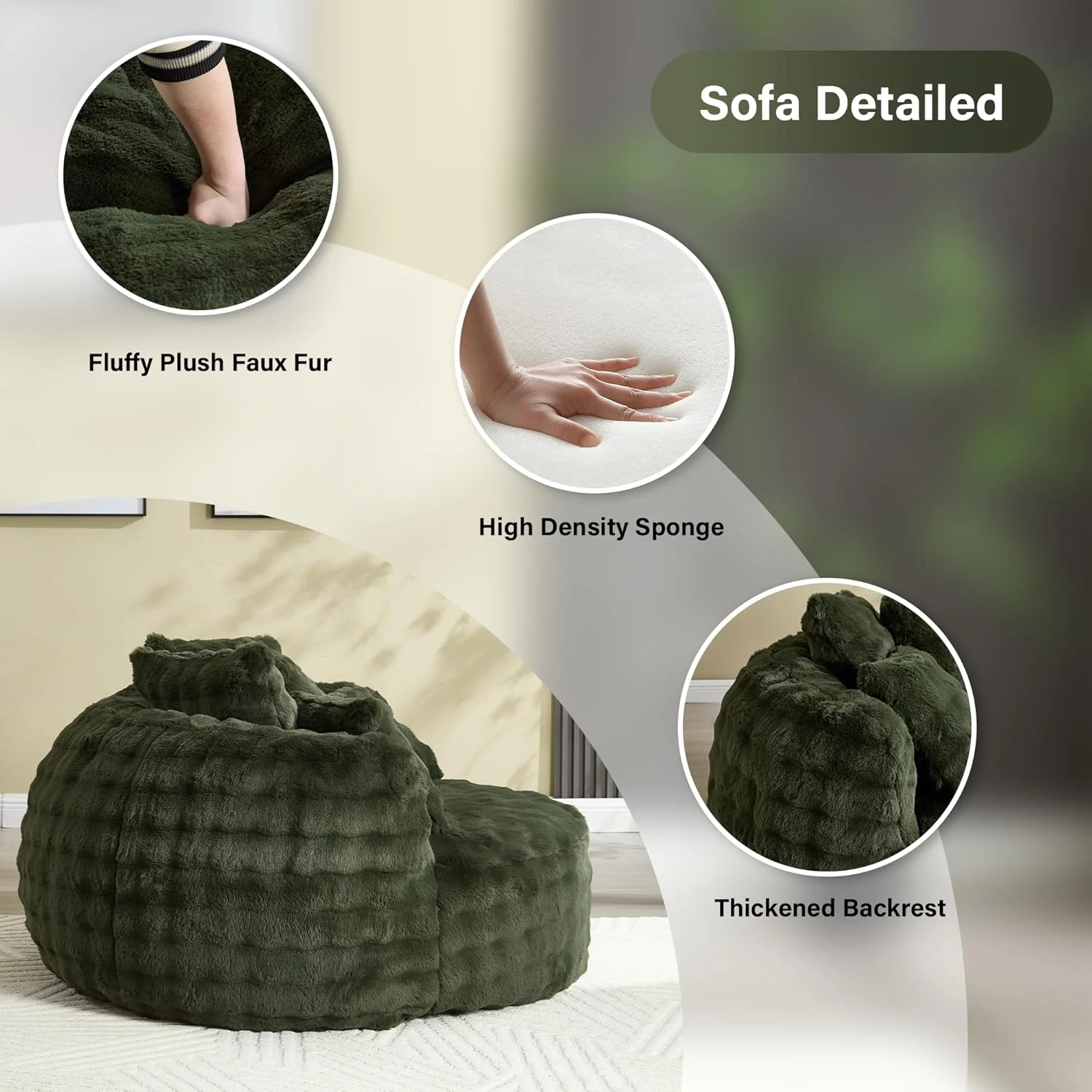 Wiilayok 58'' Oversized Chaise Lounge Chair Indoor,Thickened Backrest Sleeper Sofa Couch with Soft Pillows for Living Room, Gray