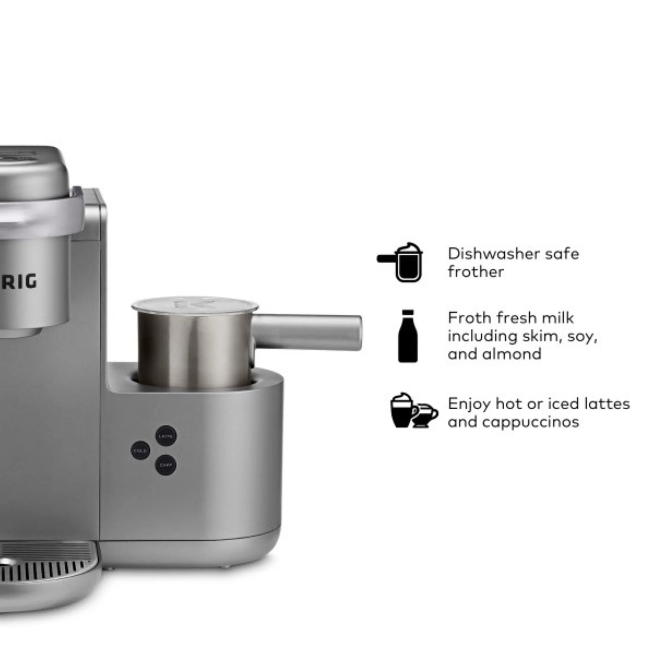 Keurig K-Cafe Single Serve K-Cup Coffee Maker, Latte Maker and Cappuccino Maker, Dark Charcoal