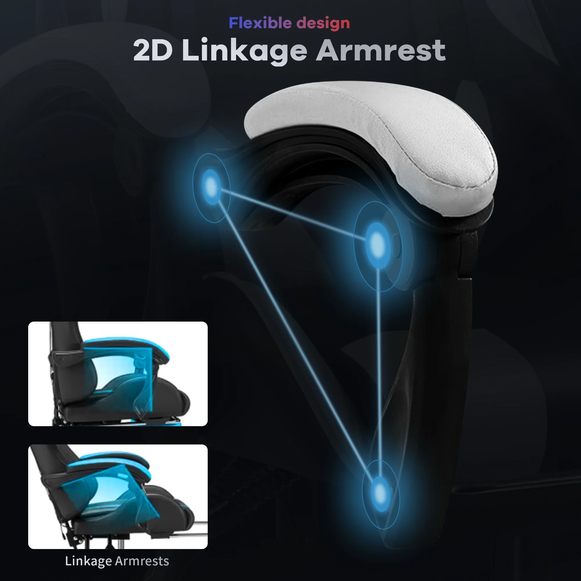 Ergonomic Gaming Chair, CHAHO Gaming Chair with Speaker & LED Lights, Computer Racing Chair for Adults, PU Leather Office Chair with Footrest Lumbar Support Headrest, Red