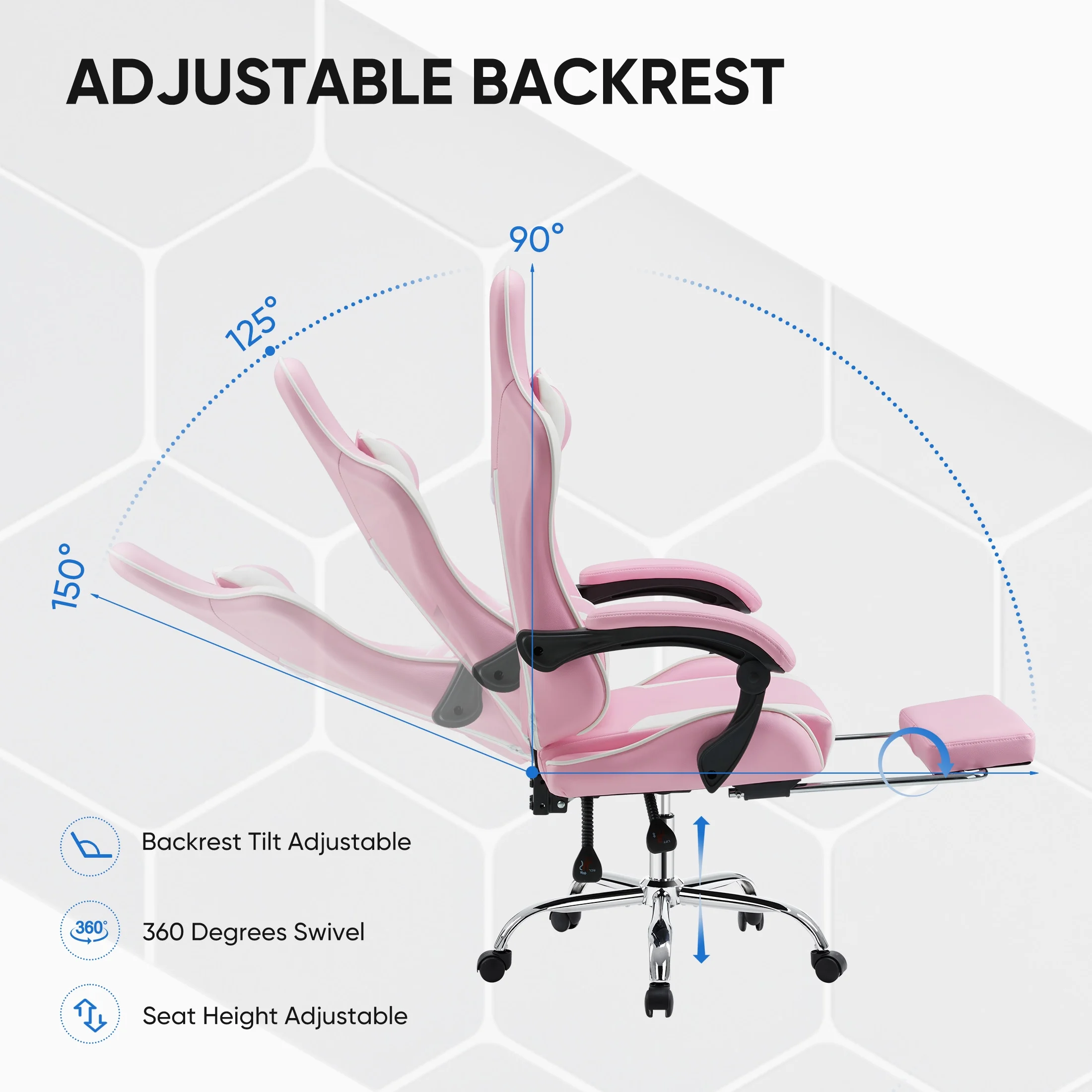 EDX Ergonomic Gaming Chair High Back Office Chair with Lumbar Support and Adjustable Armrests Swivel Racing Chair, Black and Gray