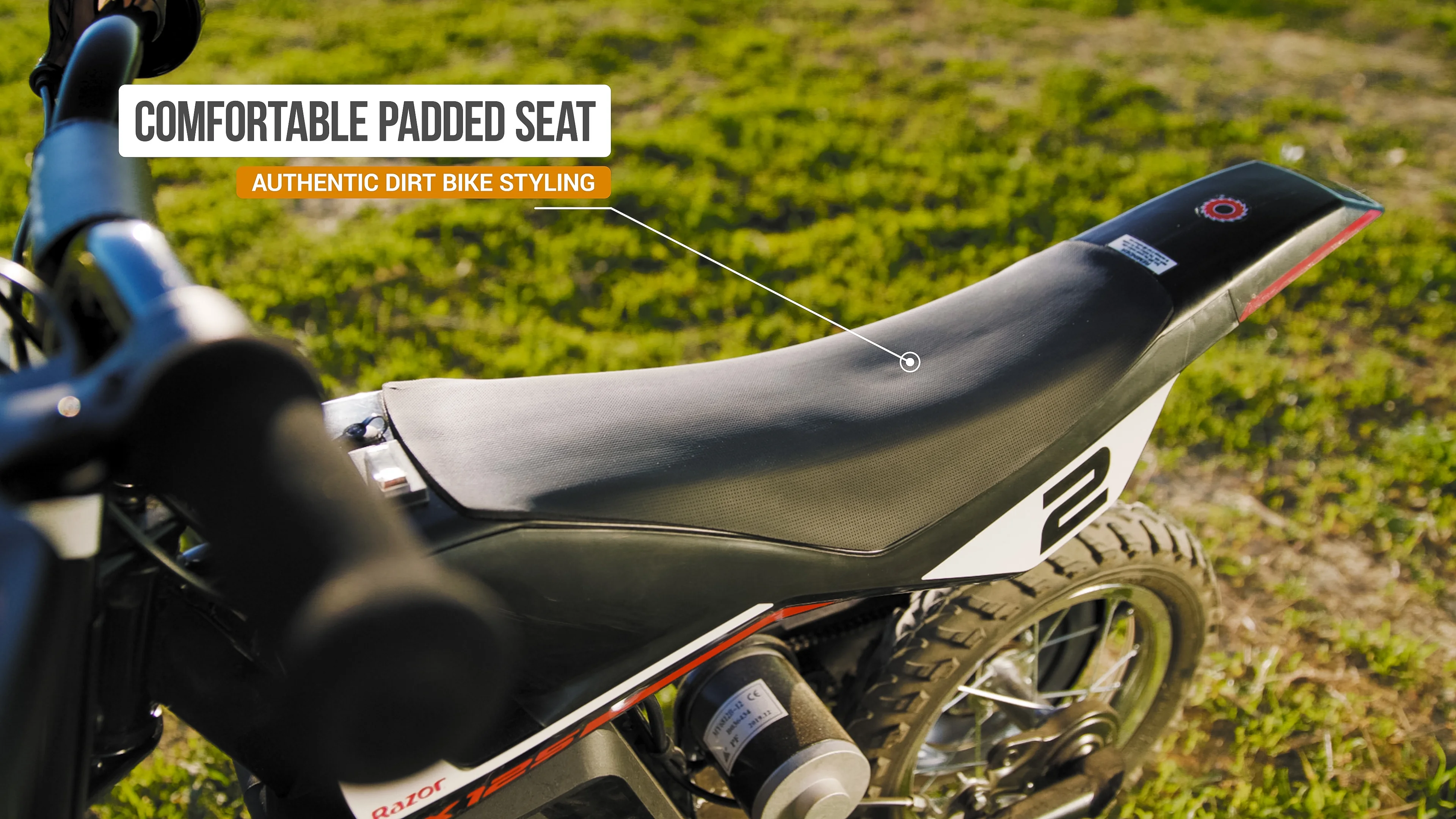 Razor Dirt Rocket MX125 Electric-Powered Dirt Bike - Black with Decal Included, for Child 5+