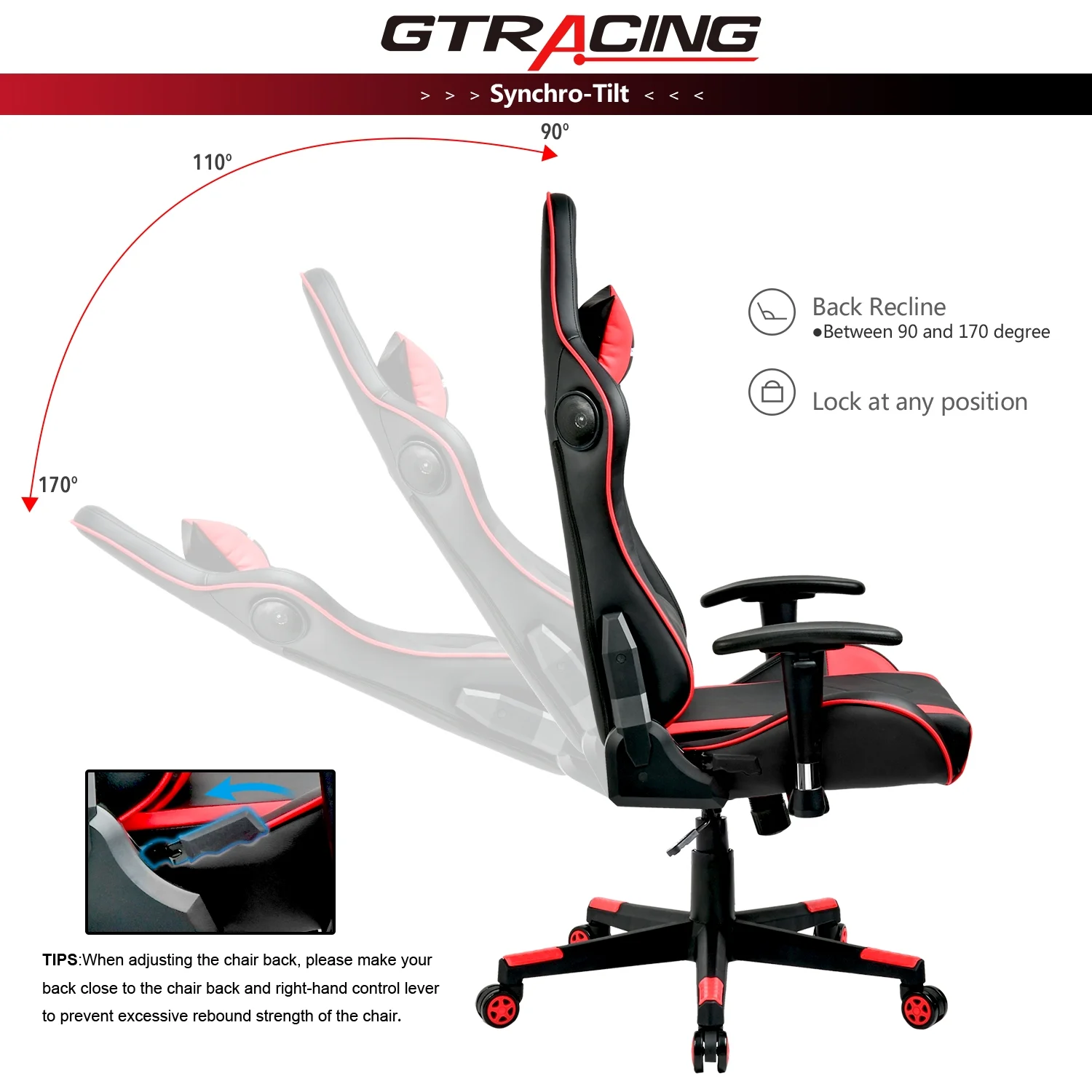 GTPLAYER Gaming Chair with Bluetooth Speakers Home Office Computer Chair, Purple